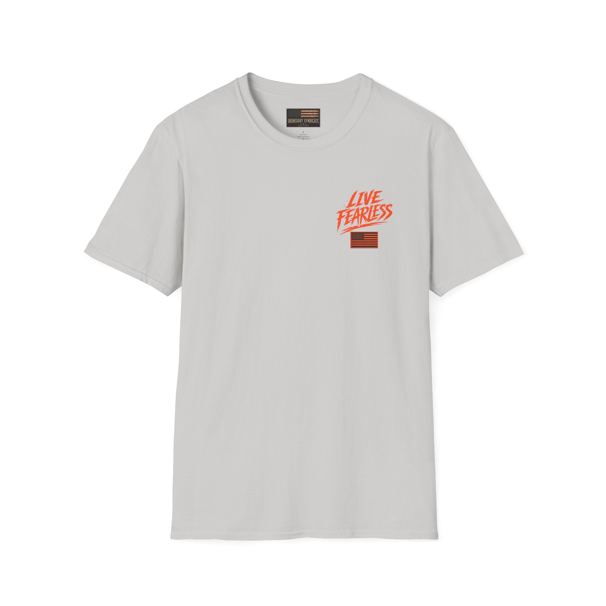 Live Fearless Military-Inspired Graphic T-Shirt - Ice Grey | Ironsight Syndicate