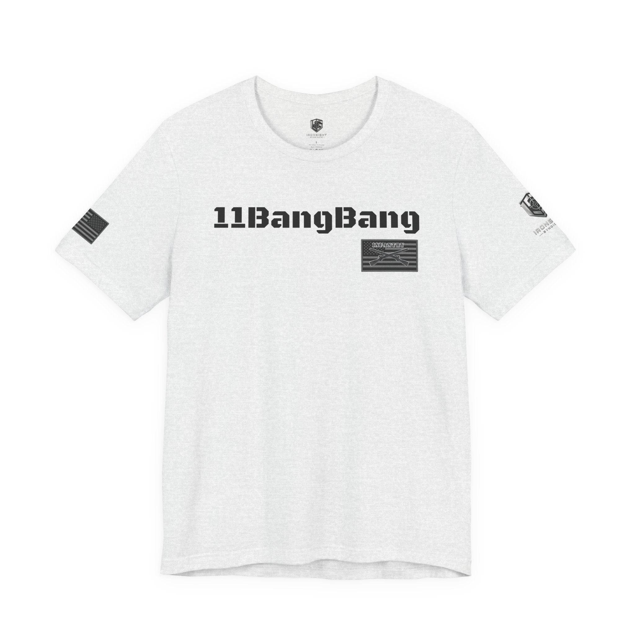 11BangBang Infantry Inspired Patriotic T-Shirt - Ash | Ironsight Syndicate