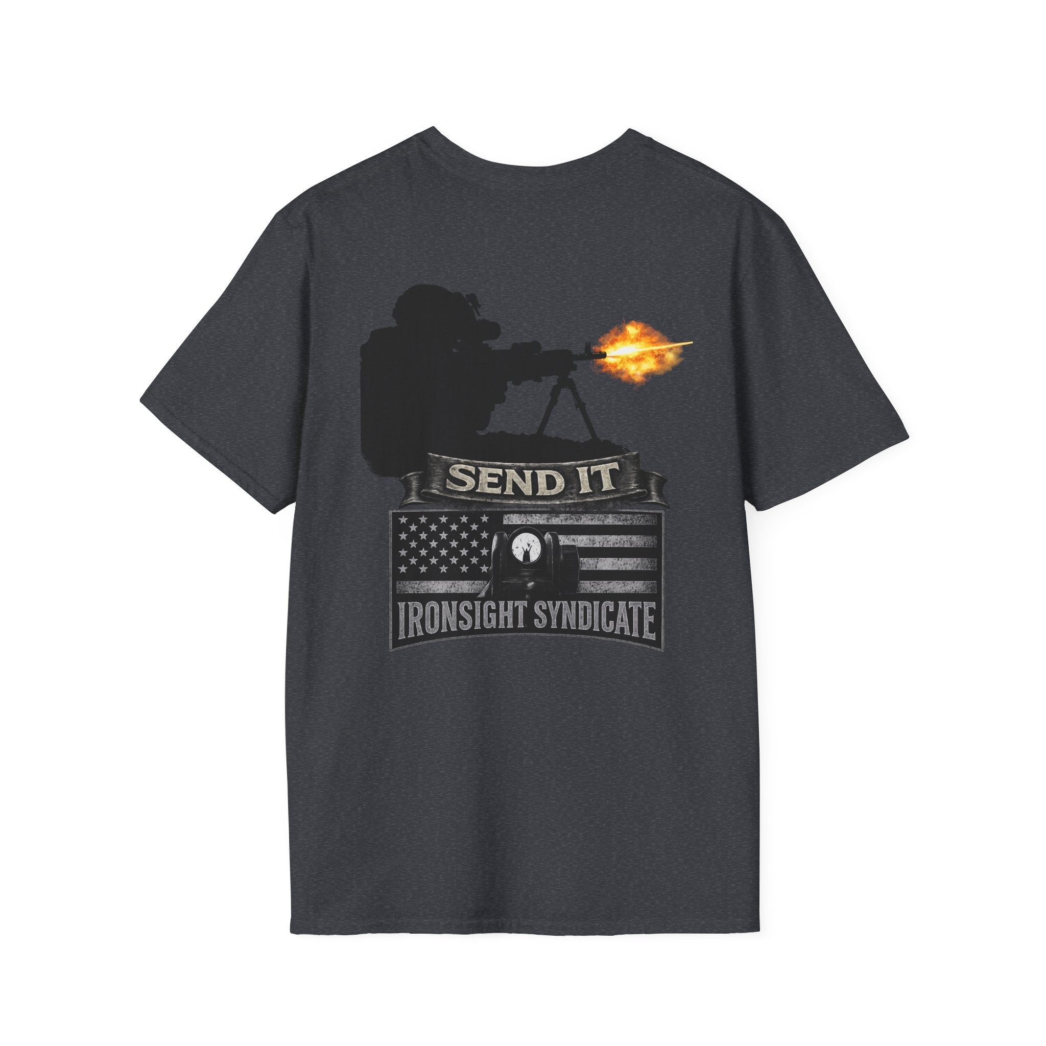 Send it 240B Gunner T-Shirt | Patriotic Military Graphic Tee for Veterans & Patriots, Adult (13 and up), unisex