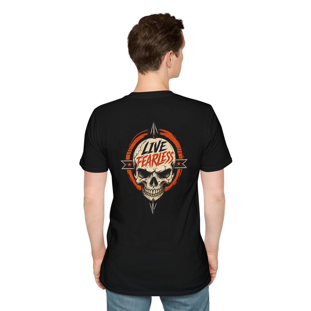 Live Fearless Skull Military T-Shirt (Front and Back) | Ironsight Syndicate
