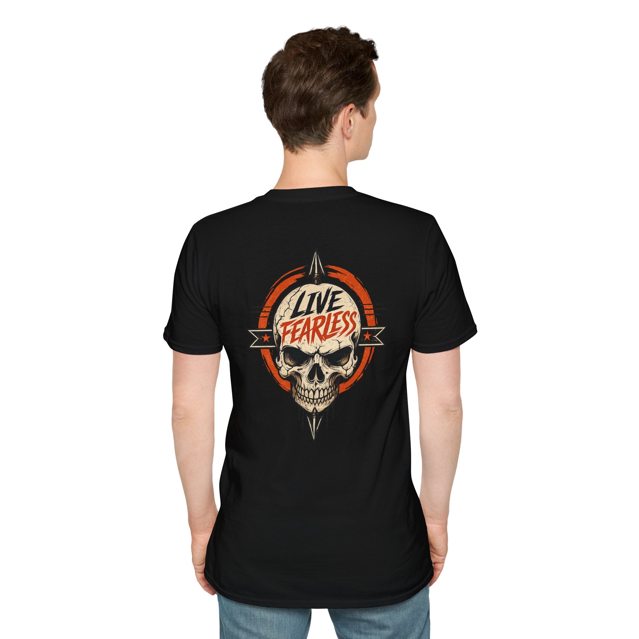 Live Fearless Skull Military T-Shirt (Front and Back) | Ironsight Syndicate