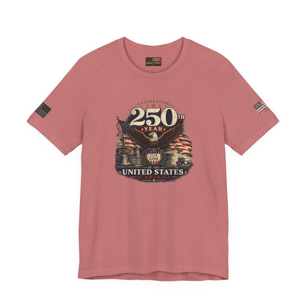 America 250th Anniversary T-Shirt | Patriotic Eagle & American Flag Shirt | 1776-2026 United States Tee front and back