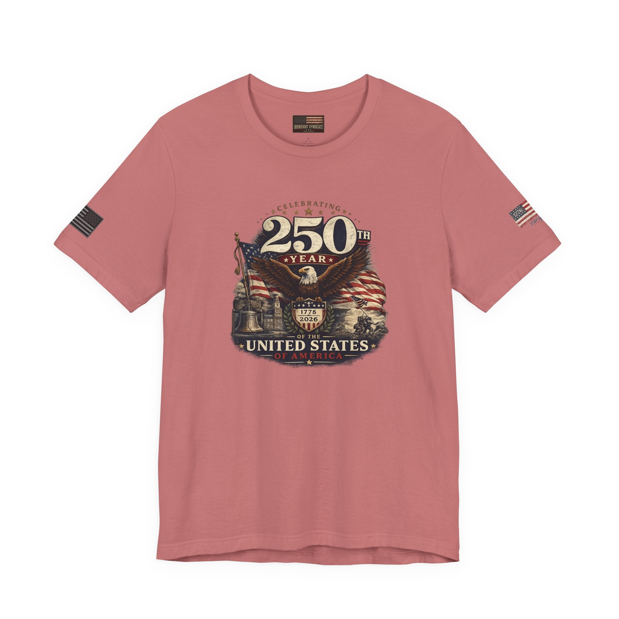 America 250th Anniversary T-Shirt | Patriotic Eagle & American Flag Shirt | 1776-2026 United States Tee front and back