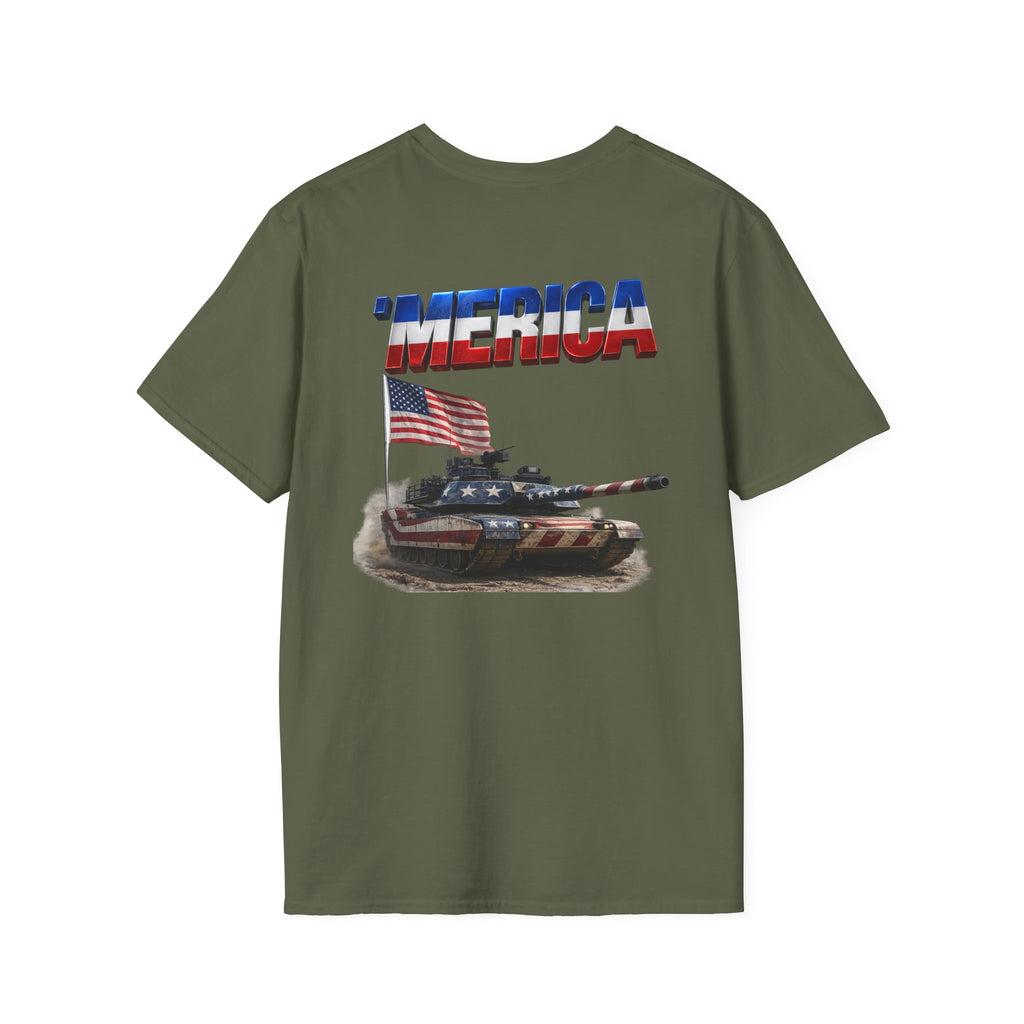 M1 Abrams Patriotic Ironsight Syndicate T-Shirt | Patriotic Military Graphic Tee for Veterans & Patriots, Adult (13 and up), unisex