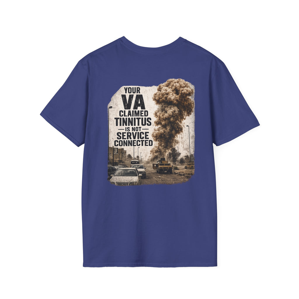 VA Tinnitus Claim is Not Service Connected T-Shirt | Ironsight Syndicate
