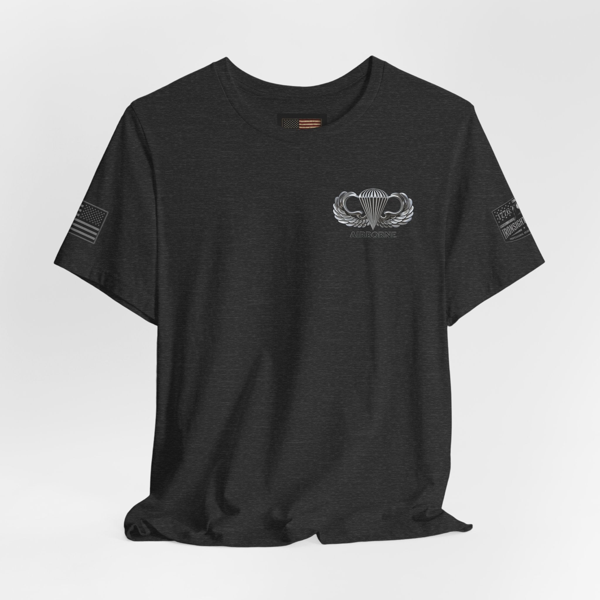 Airborne, Death From Above T - US Army Airborne Wings Veteran T-Shirt | Ironsight Syndicate