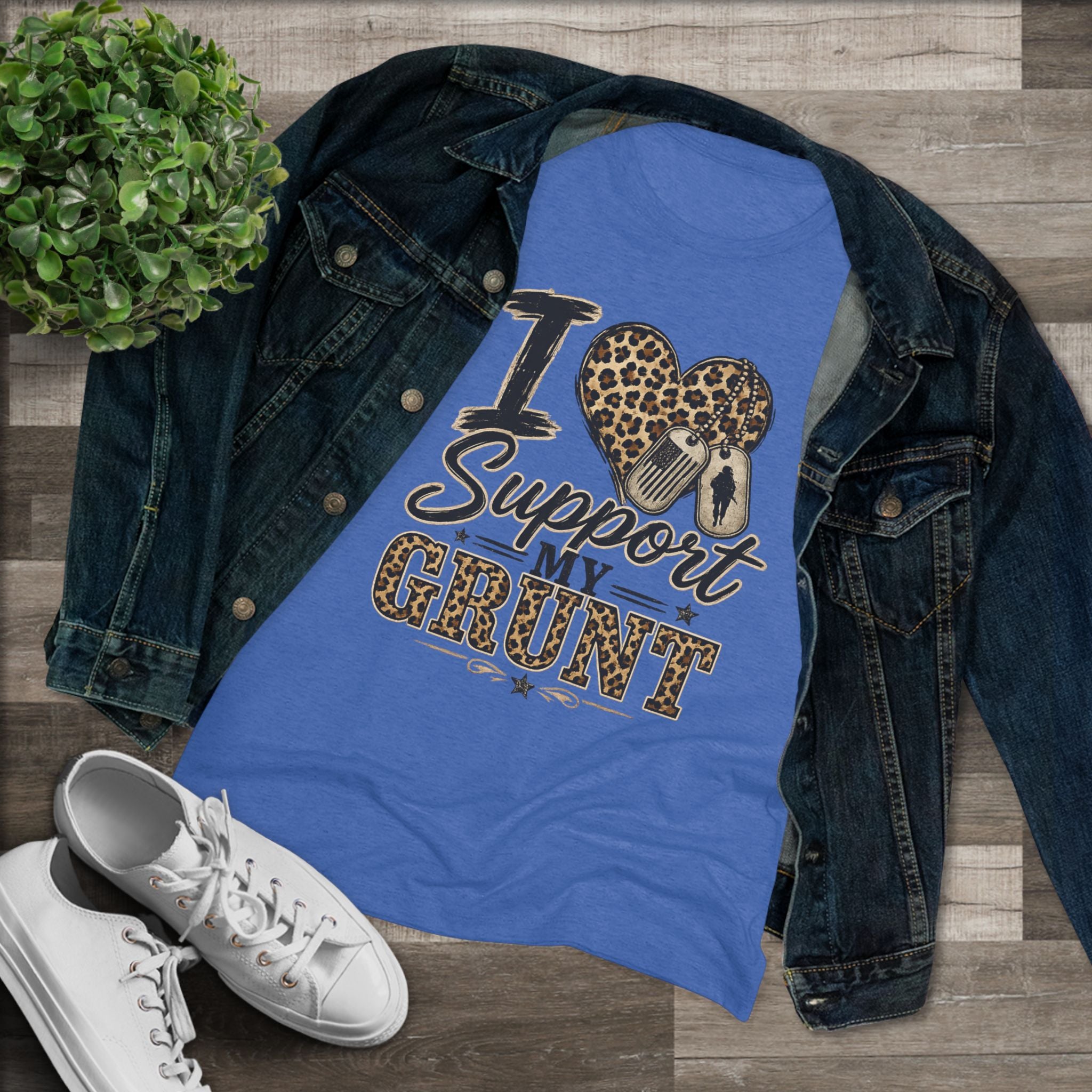 I Support My Grunt Tee — Women's Military Spouse Graphic Shirt