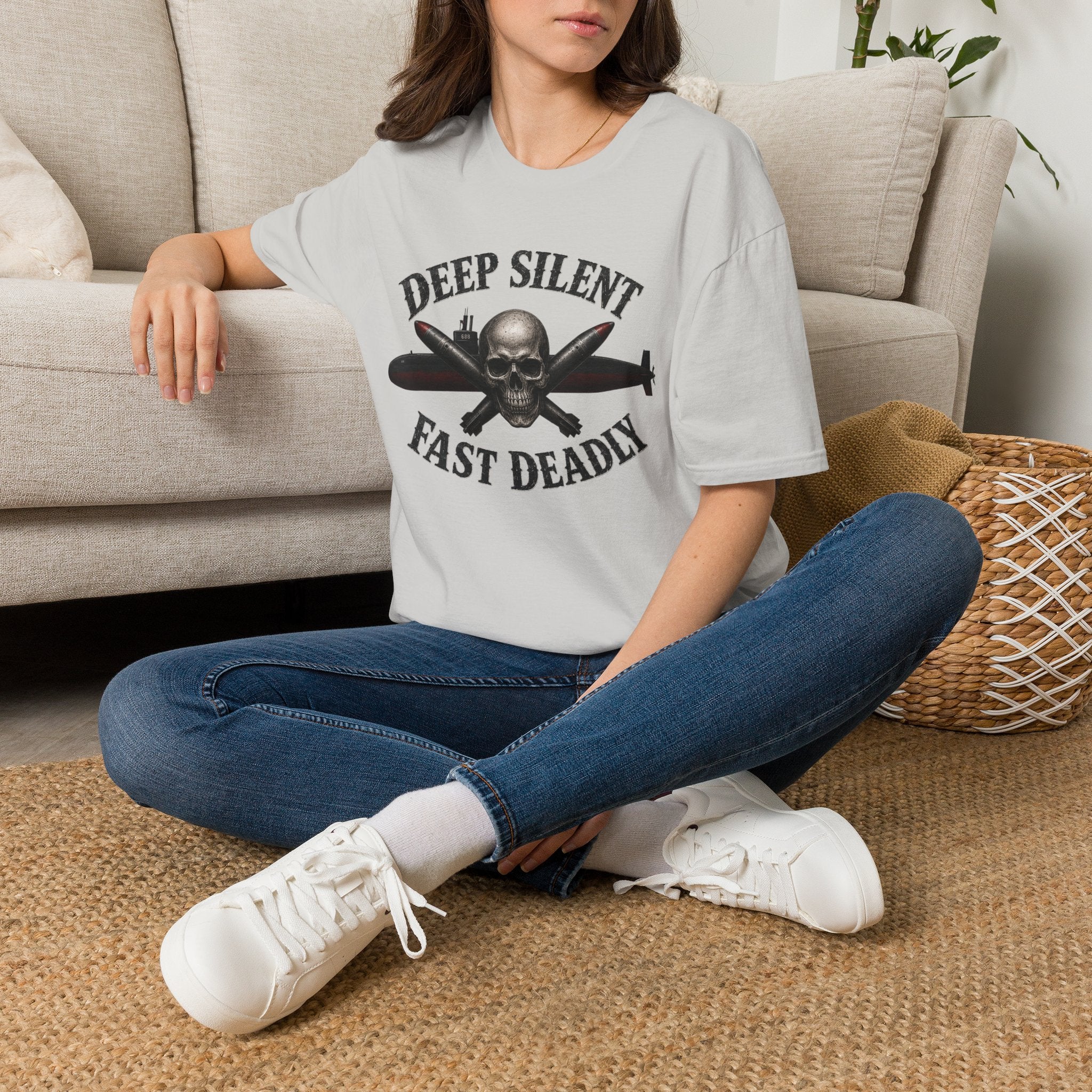 Deep, Silent, Fast Deadly US Navy Submariner Graphic Front T-Shirt