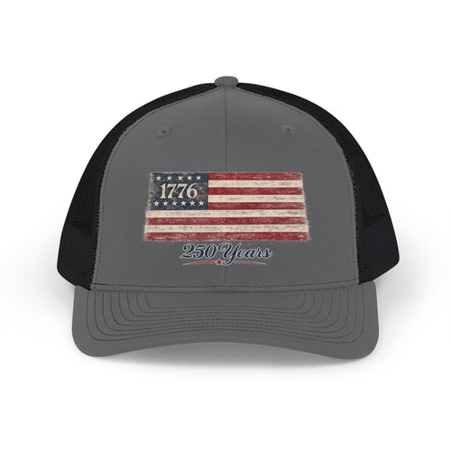 1776 250 year anniversary Snapback Trucker Hat | Patriotic USA Snapback Mesh Cap for Veterans & Patriots