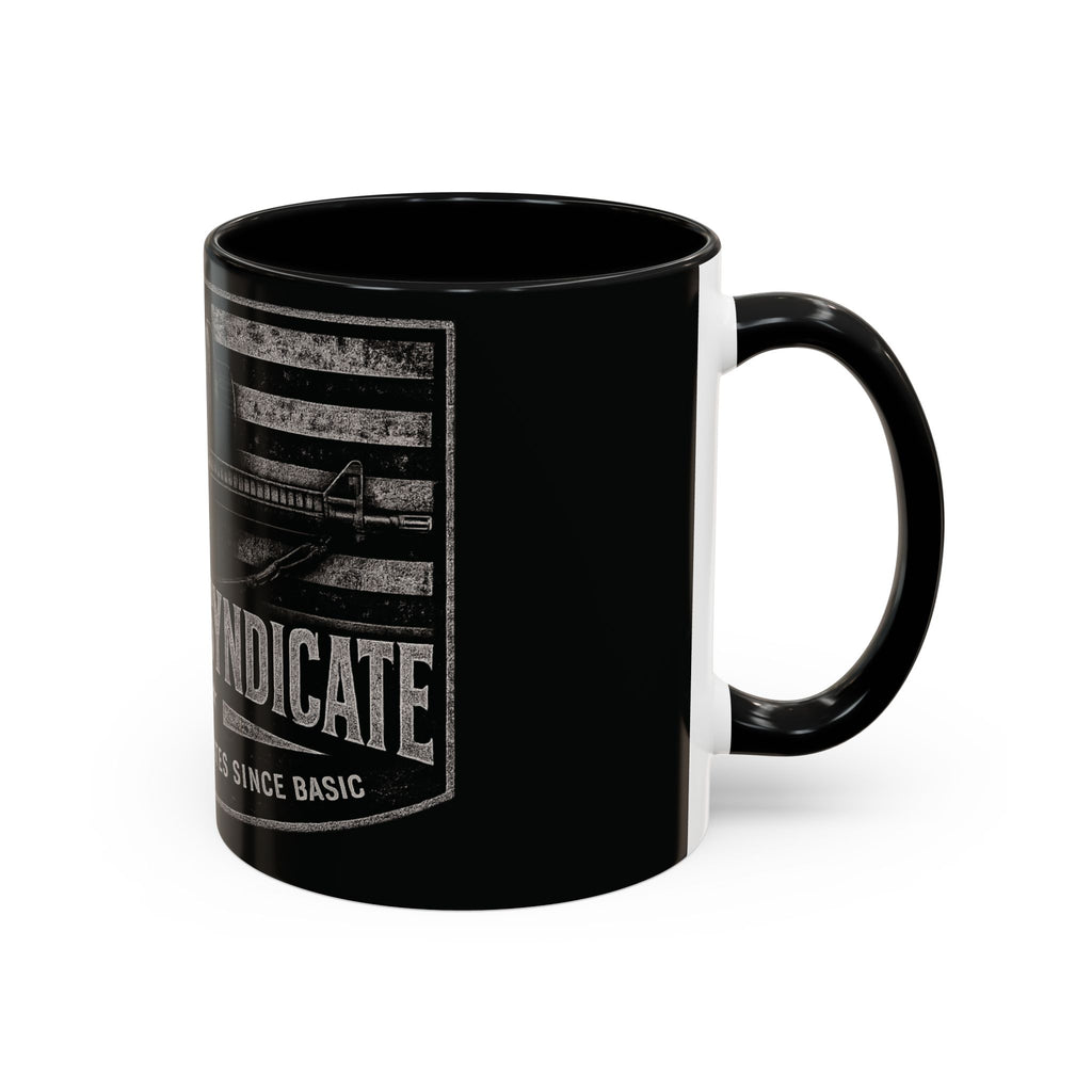 Tactical Coffee Mug — 'Ironsight Syndicate' Black Accent Military Flag Design (11/15oz)