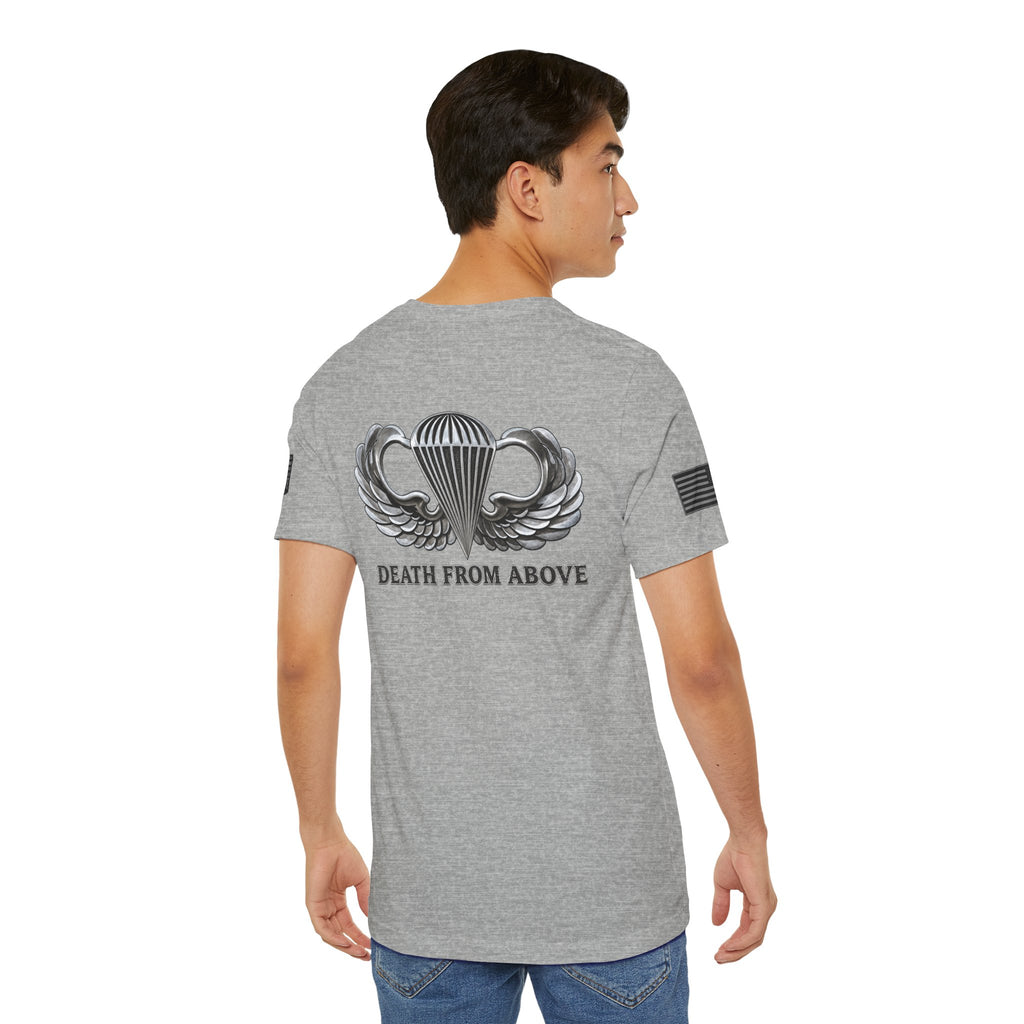Airborne, Death From Above T - US Army Airborne Wings Veteran T-Shirt | Ironsight Syndicate