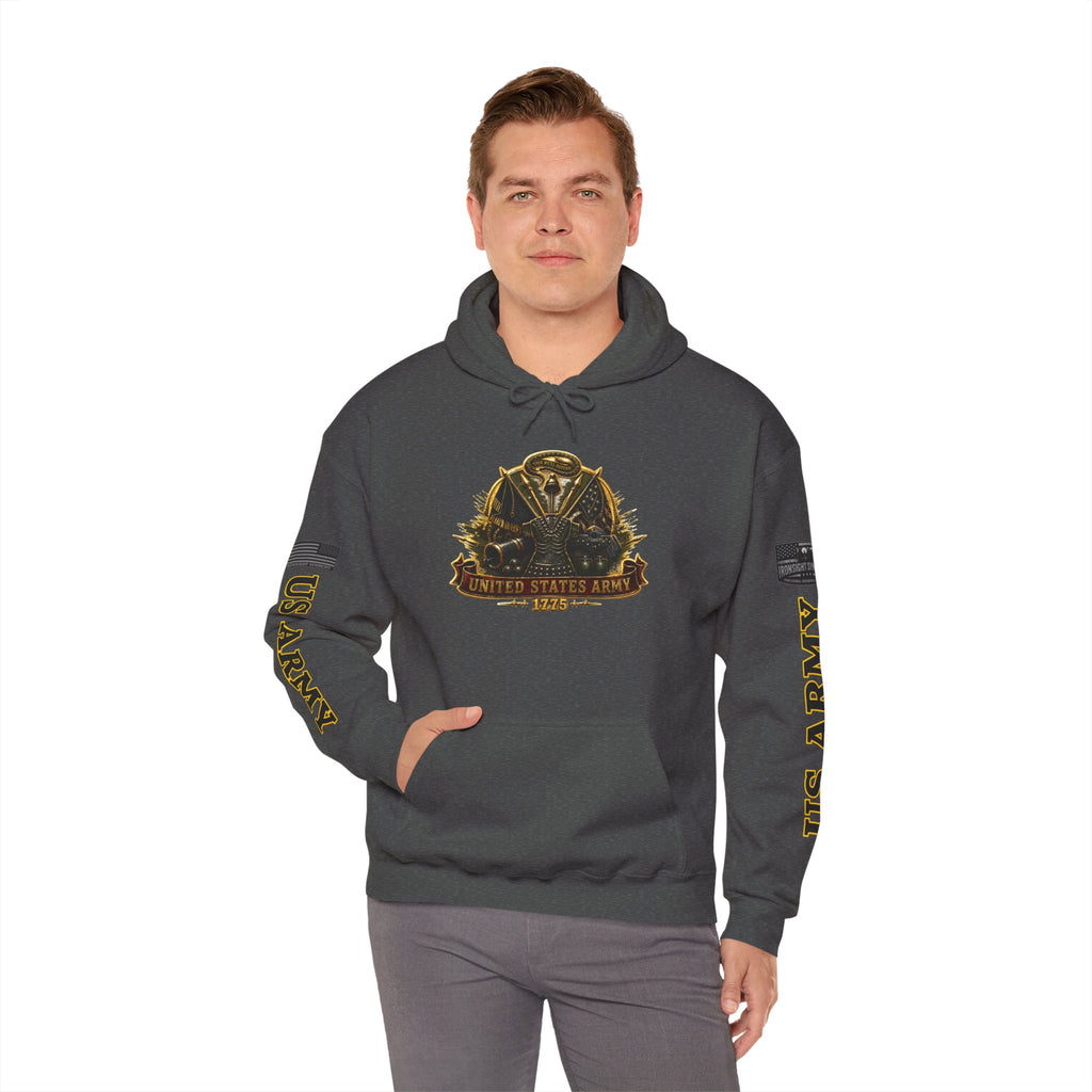 US Army Veteran Crest Graphic Hoodie – Premium Heavyweight Military Pride Sweatshirt