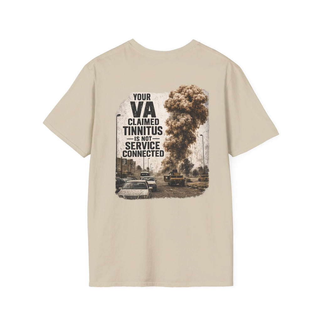 VA Tinnitus Claim is Not Service Connected T-Shirt | Ironsight Syndicate