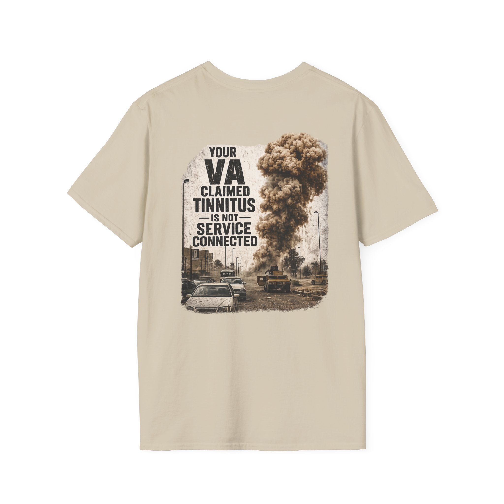VA Tinnitus Claim is Not Service Connected T-Shirt | Ironsight Syndicate