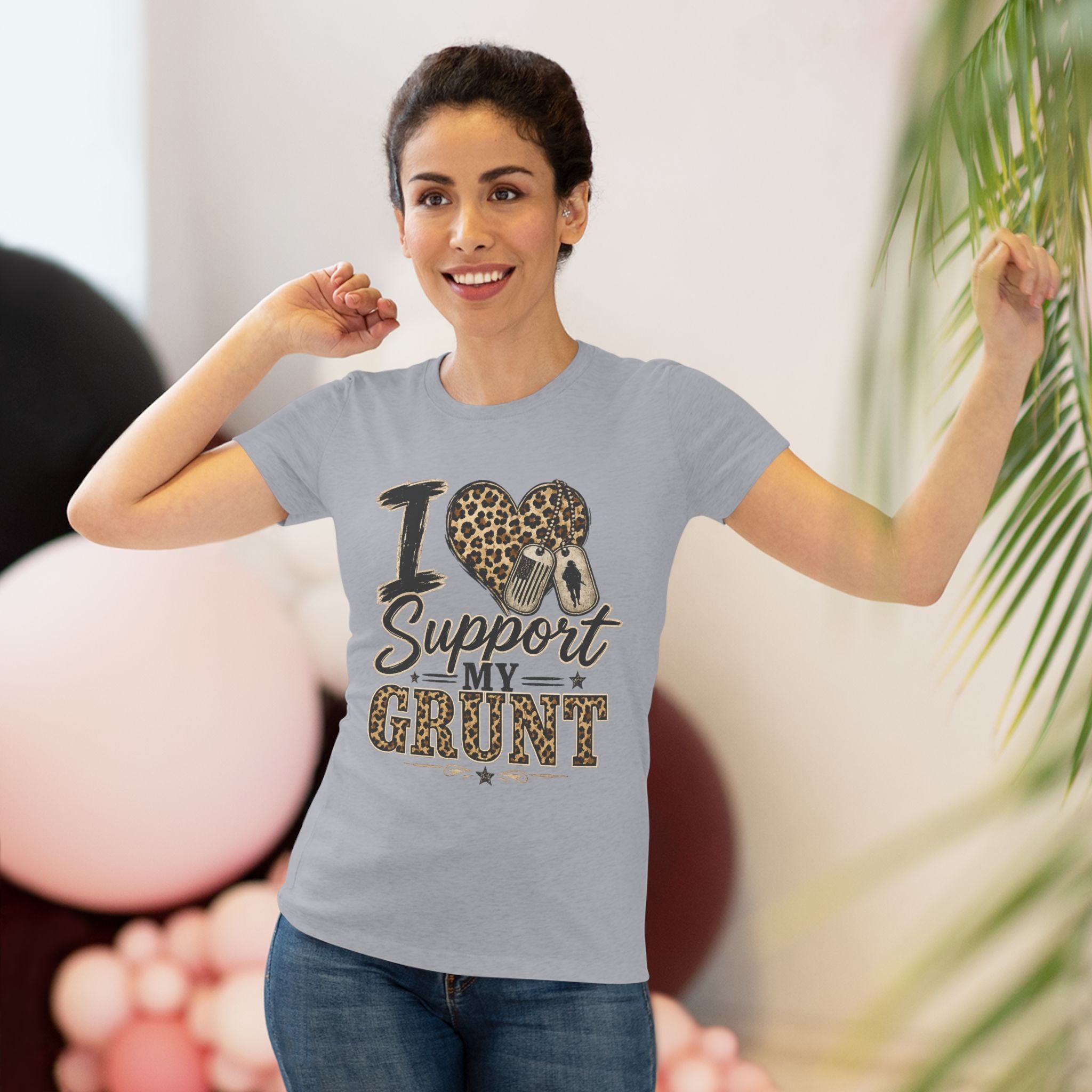 I Support My Grunt Tee — Women's Military Spouse Graphic Shirt
