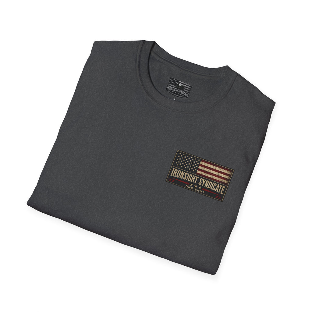 MH-60 Liberty Hawk! Patriotic Ironsight Syndicate T-Shirt | Patriotic Military Graphic Tee for Veterans & Patriots, Adult (13 and up), unisex