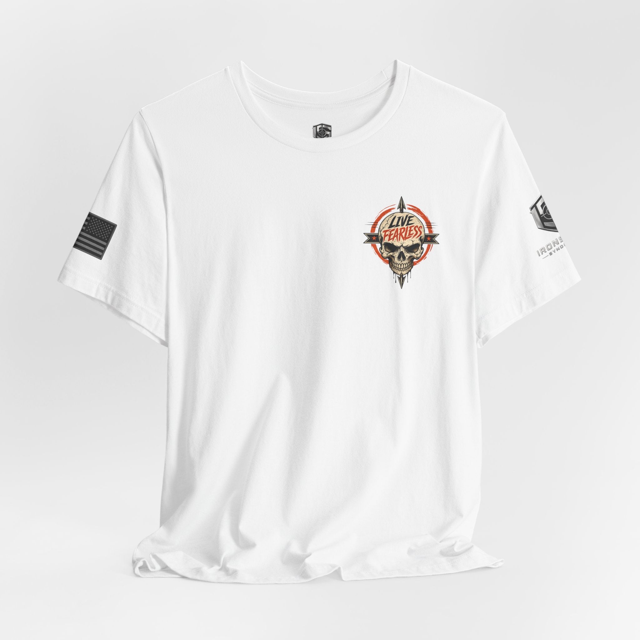 Live Fearless Skull Military T-Shirt | Ironsight Syndicate