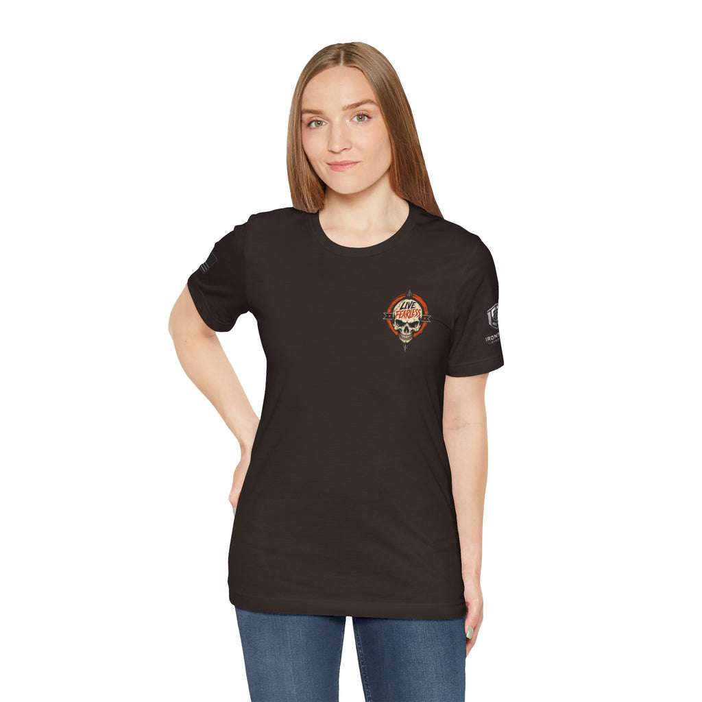 Live Fearless Skull Military T-Shirt | Ironsight Syndicate