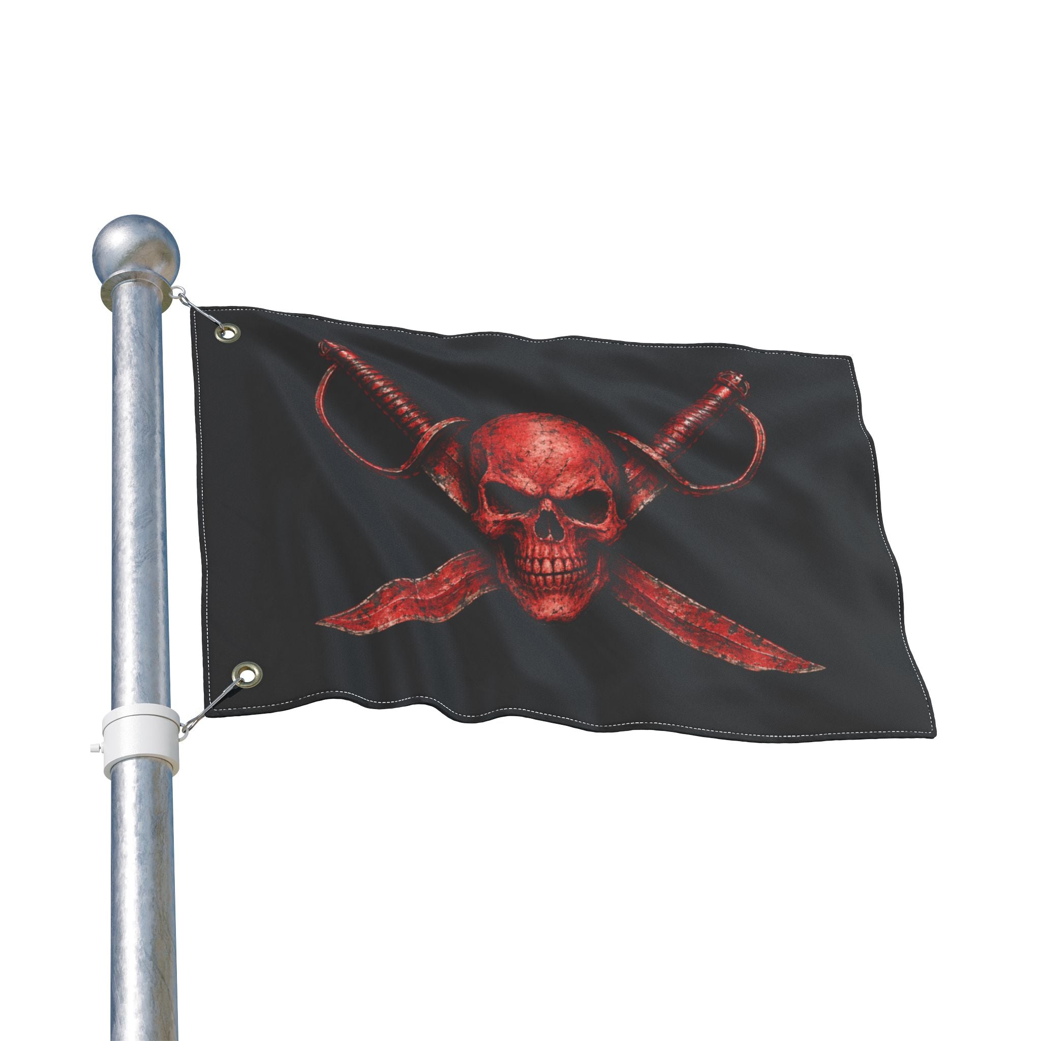Blood Red Jolly Rogers- Double-Sided Pirate Emblem Banner