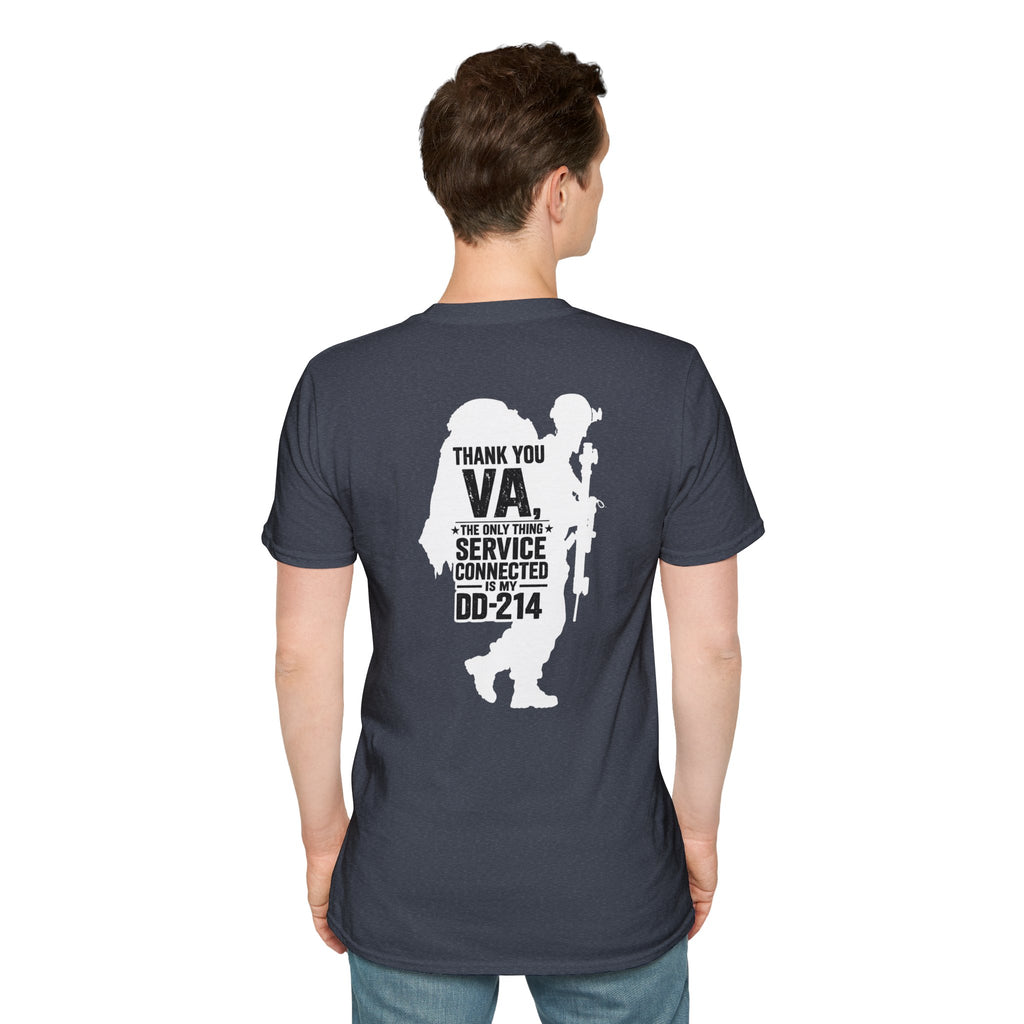 DD-214 service connected T-Shirt (White Graphic)