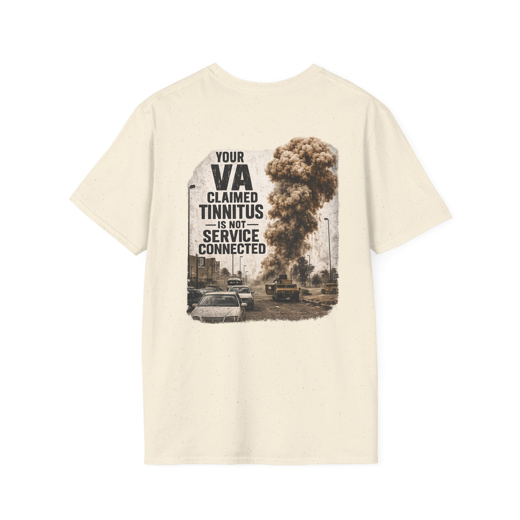 VA Tinnitus Claim is Not Service Connected T-Shirt | Ironsight Syndicate