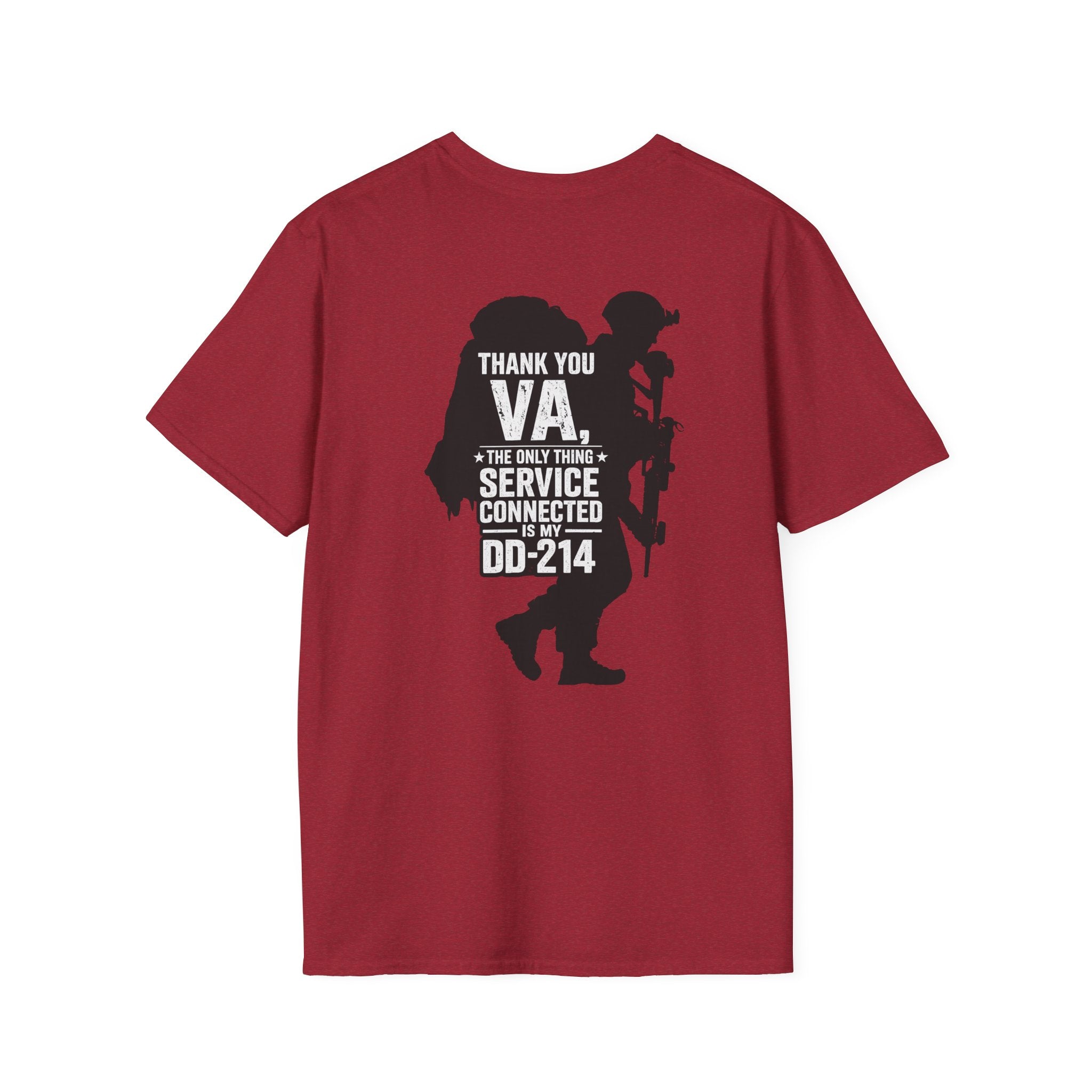 DD-214 Service Connected T-Shirt - Antique Cherry Red