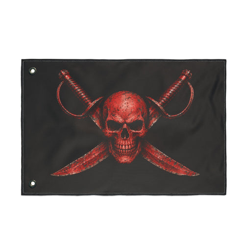 Blood Red Jolly Rogers- Double-Sided Pirate Emblem Banner - 1 | Ironsight Syndicate