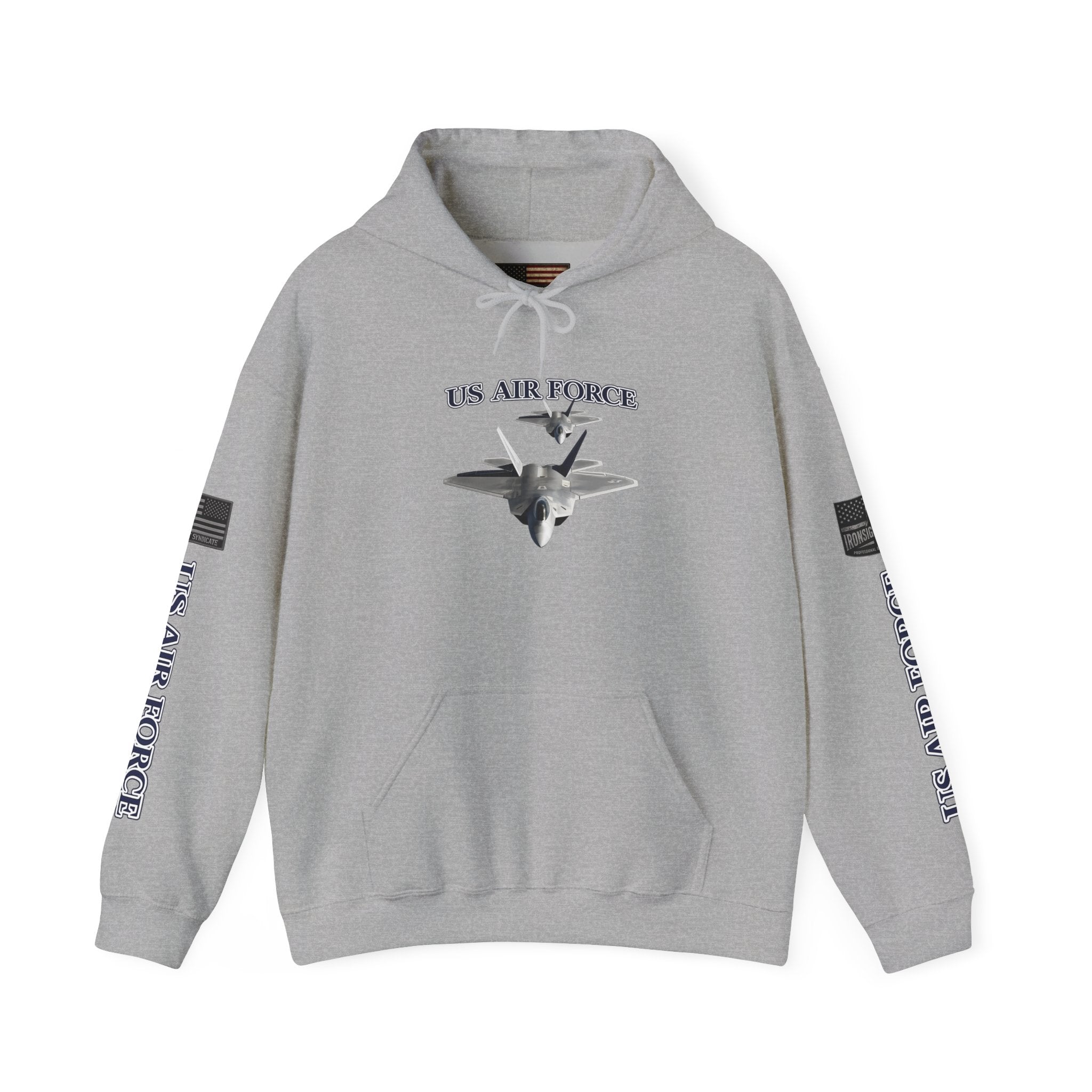 F-22 Raptor USAF Stealth Fighter Hoodie - Air Force Pride Sweatshirt - Sport Grey | Ironsight Syndicate
