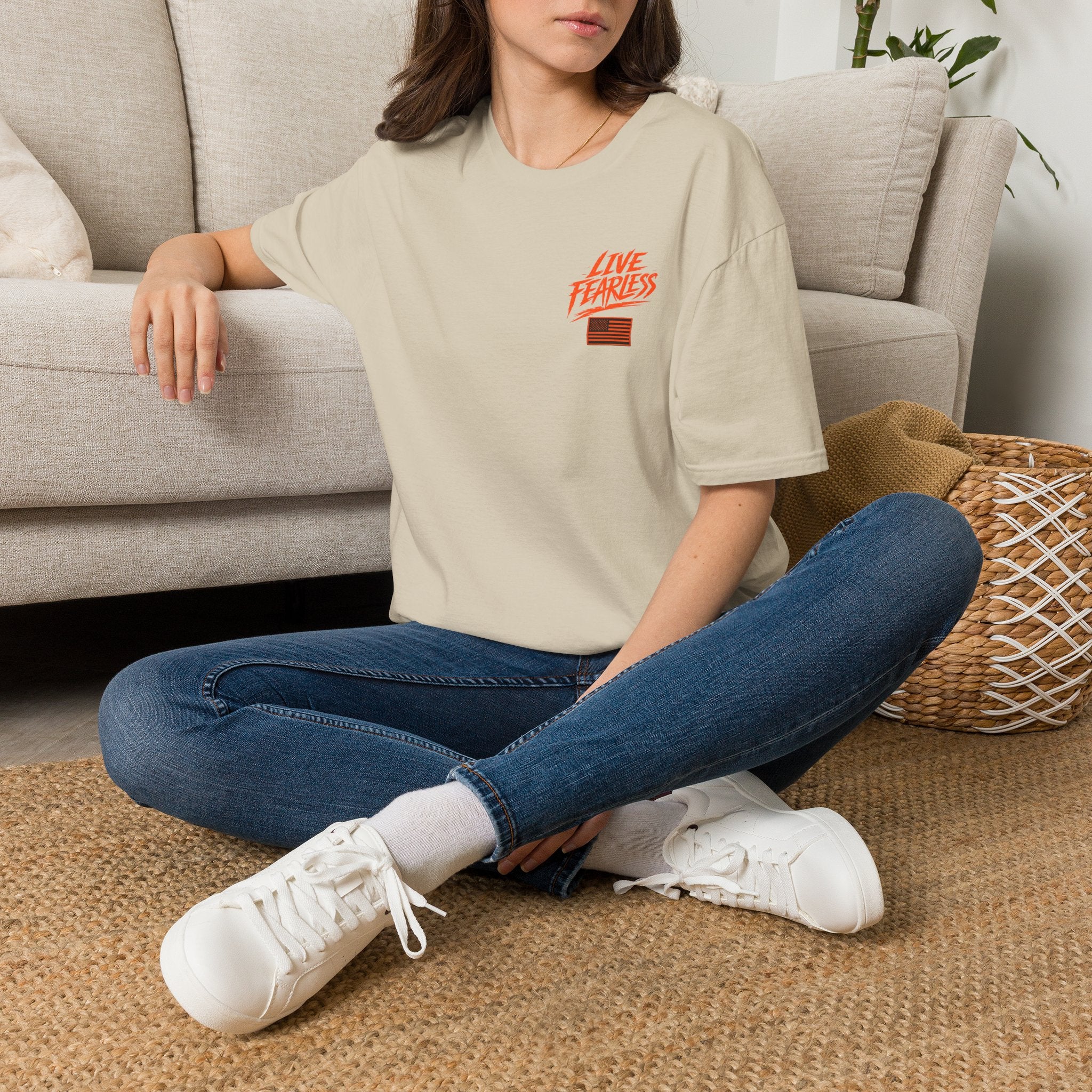 Live Fearless Ancient Warrior Skull T-Shirt - Sand / S | Ironsight Syndicate