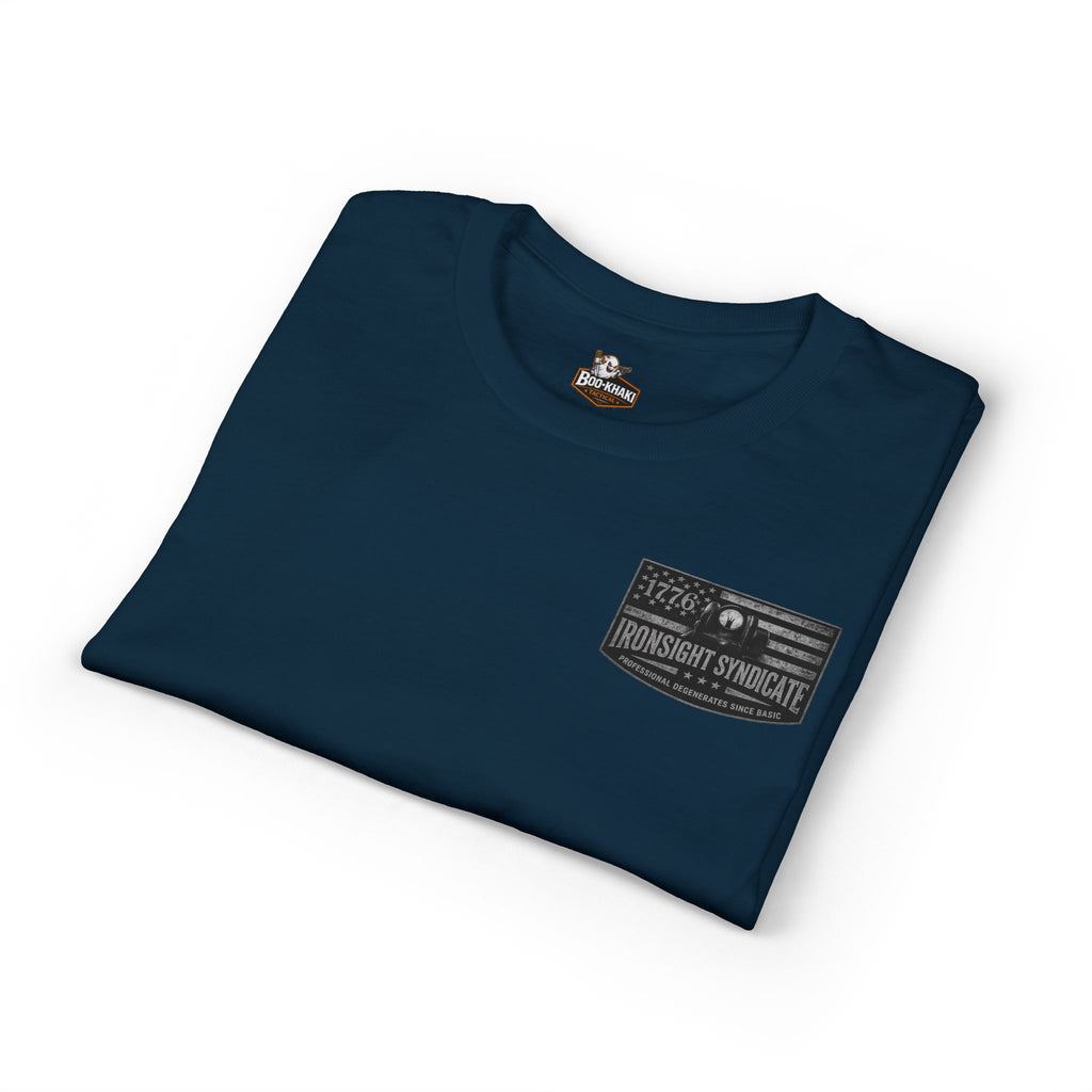 Machine gun George Washington  T-Shirt | Patriotic Military Graphic Tee for Veterans & Patriots, Adult (13 and up), unisex