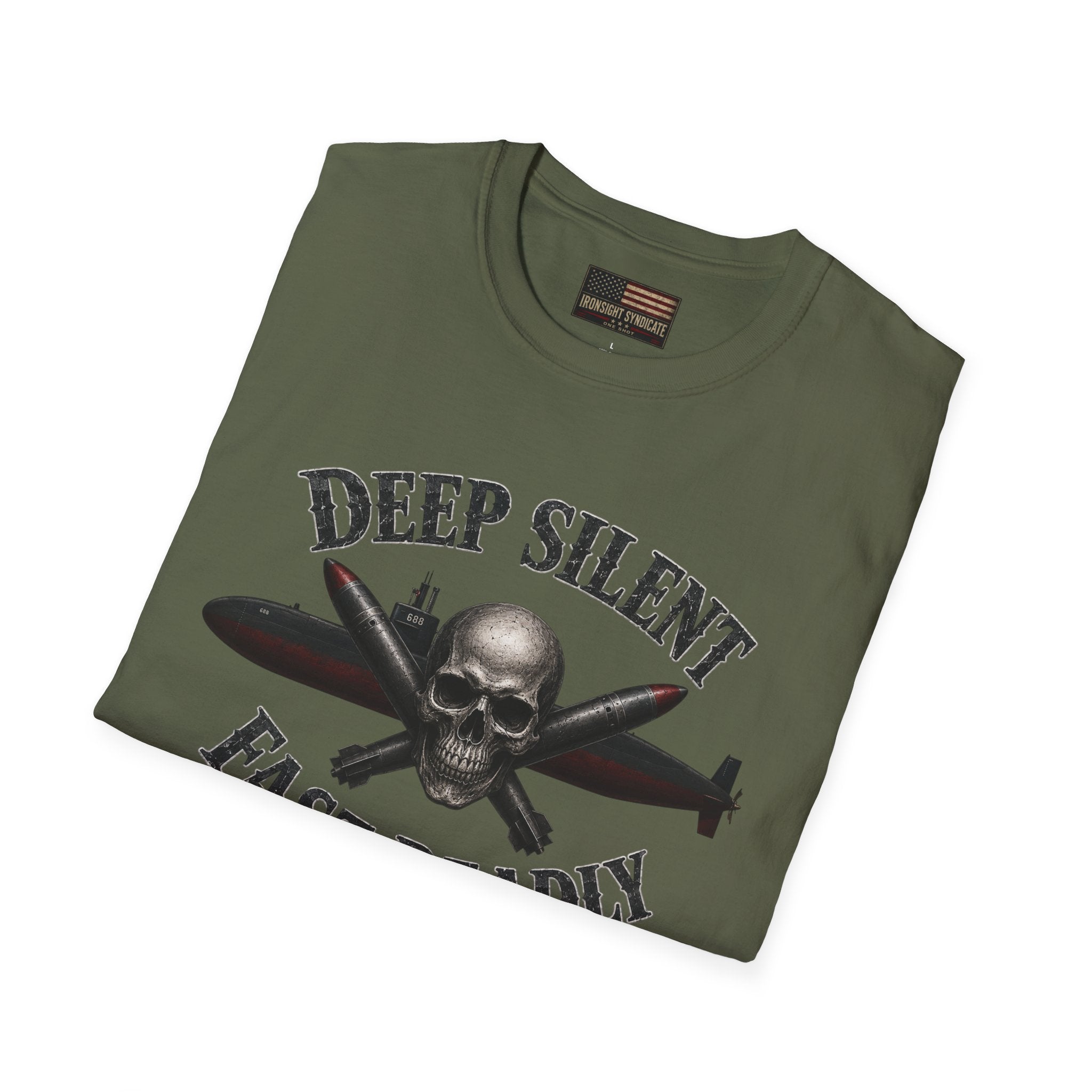 Deep, Silent, Fast Deadly US Navy Submariner Graphic Front T-Shirt