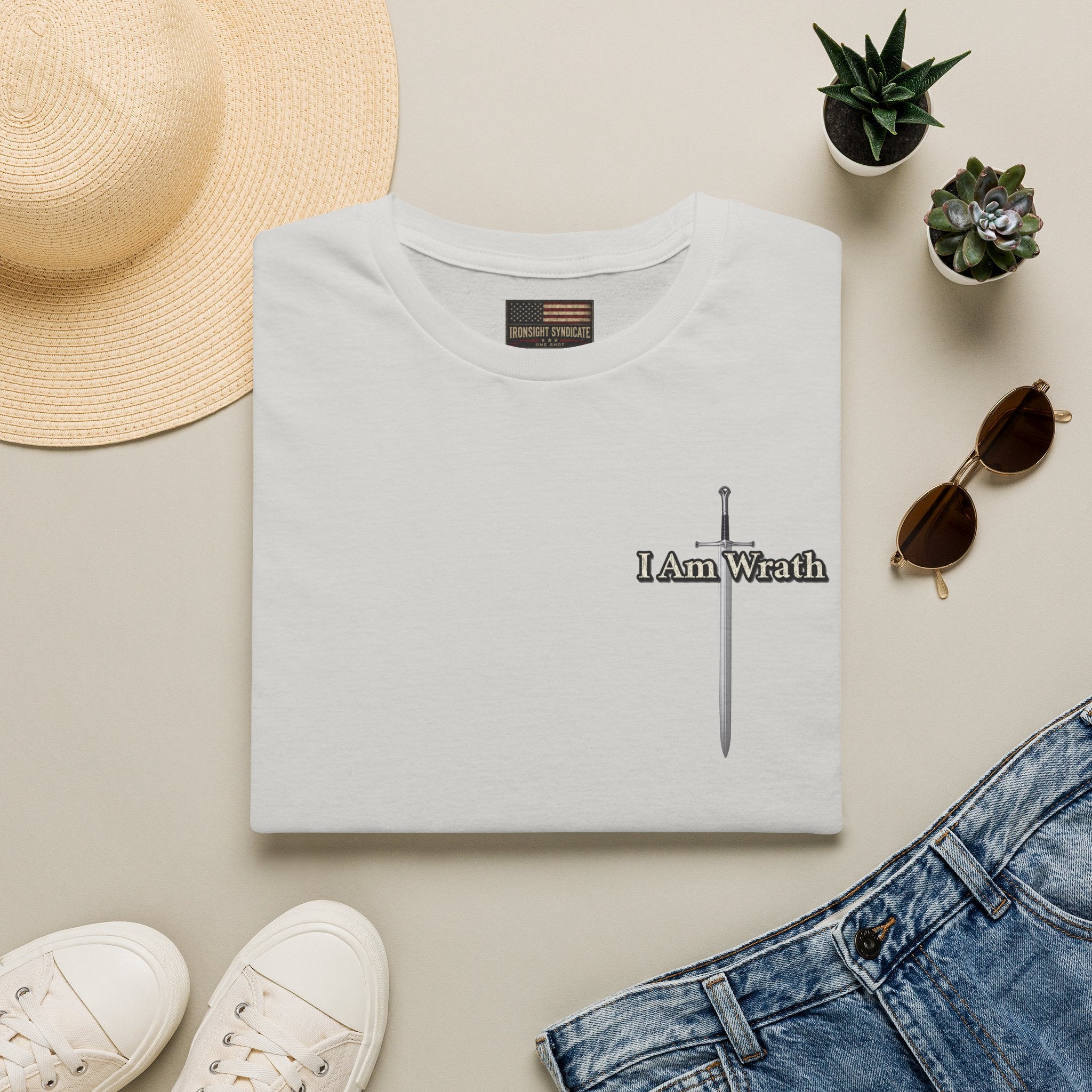 I am Wrath, Romans 12:19 Inspired T-shirt - Ice Grey | Ironsight Syndicate