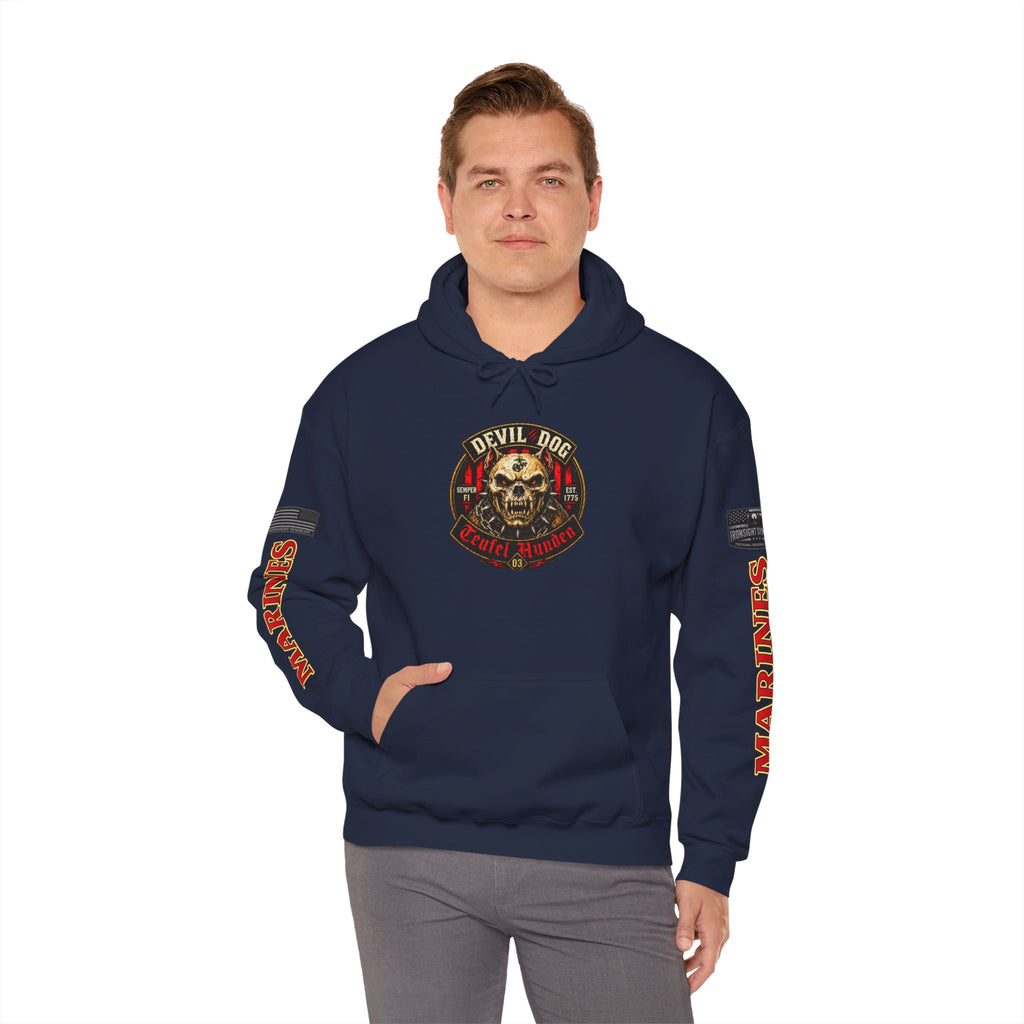 Devil Dog, Teufel Hunden Marine Corps Hooded Sweatshirt