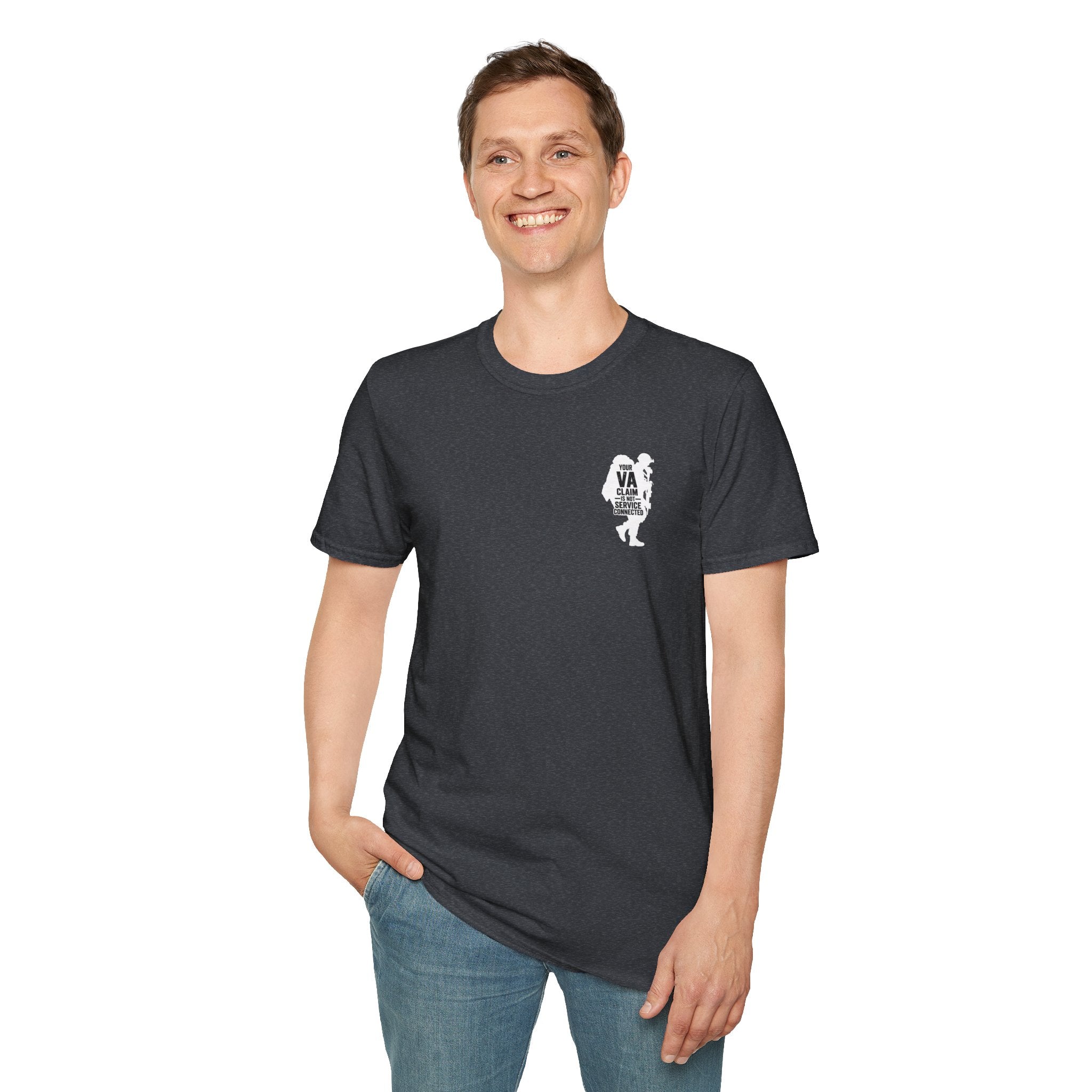 VA Knee Injury is not Service Connected T-Shirt (White Graphic) | Ironsight Syndicate