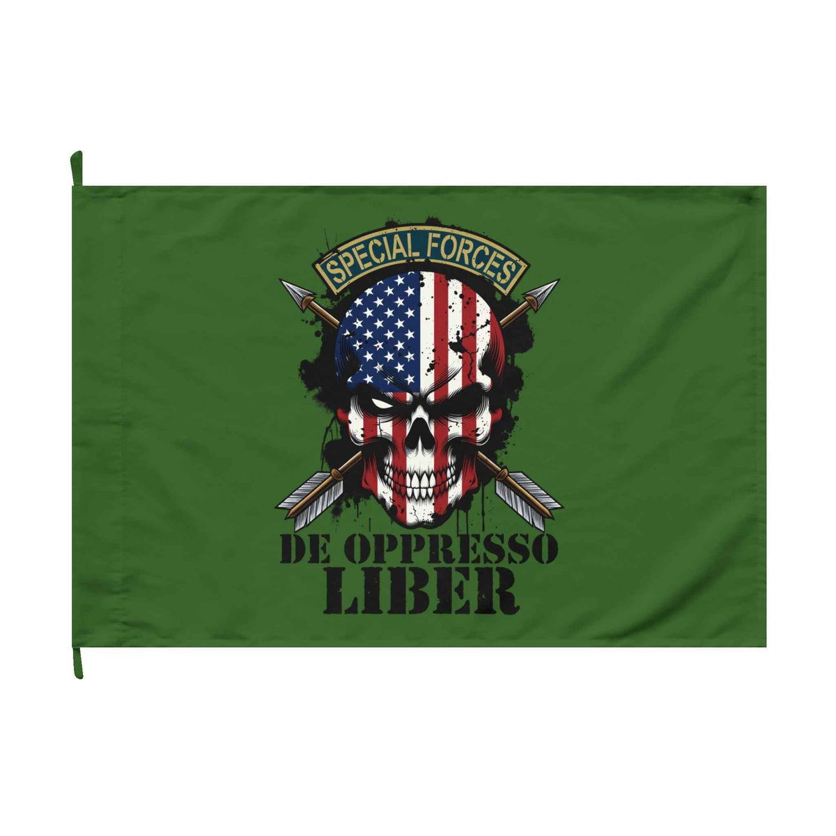 Special Forces "De Oppresso Liber" Skull Flag — Military Banner