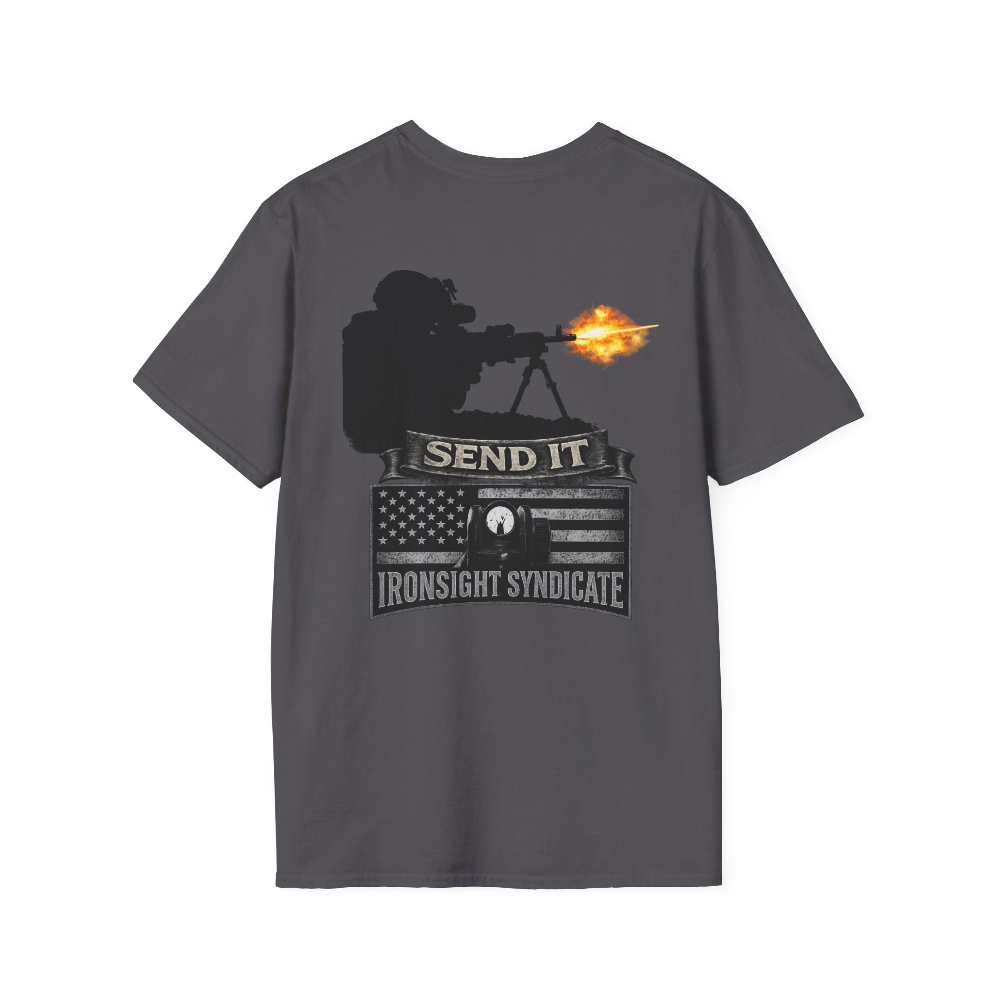 Send it 240B Gunner T-Shirt | Patriotic Military Graphic Tee for Veterans & Patriots, Adult (13 and up), unisex