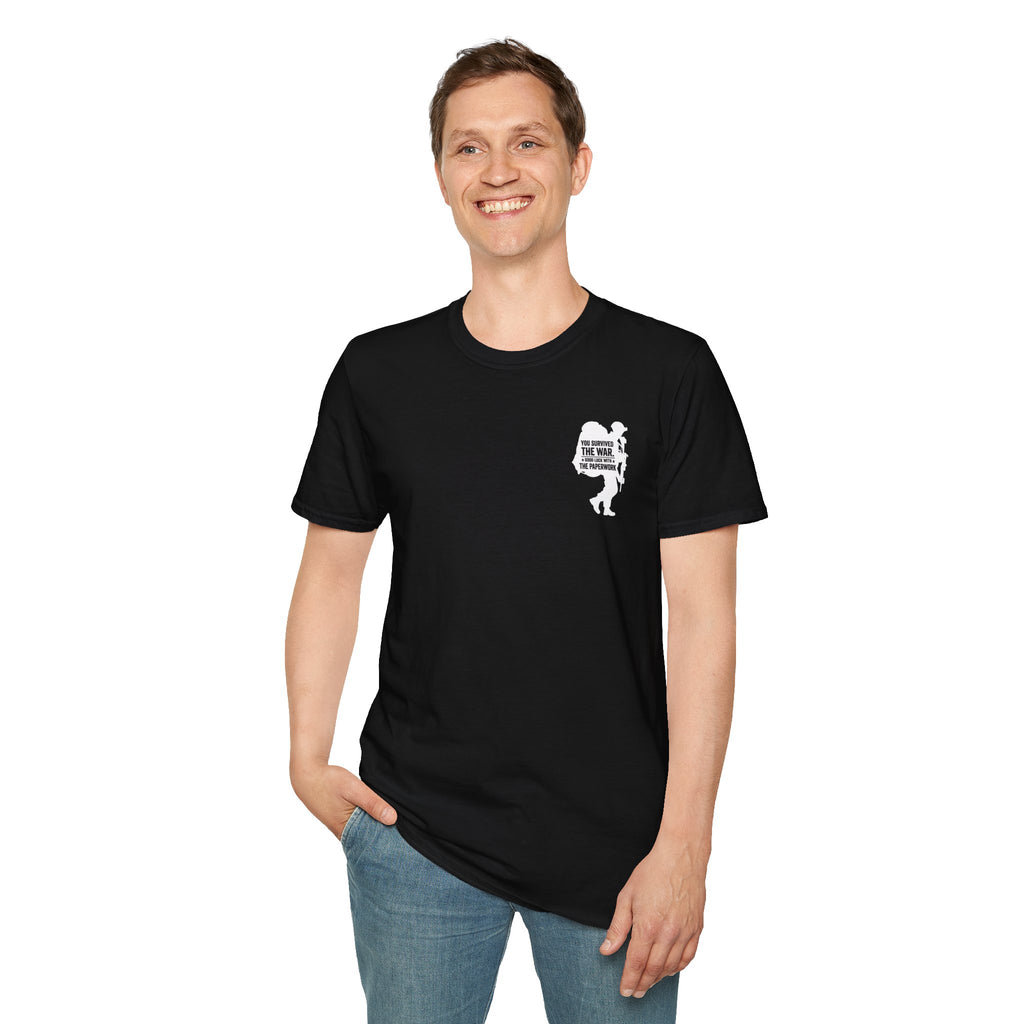 VA Knee Injury Is Denied T-Shirt (White Graphic) | Ironsight Syndicate