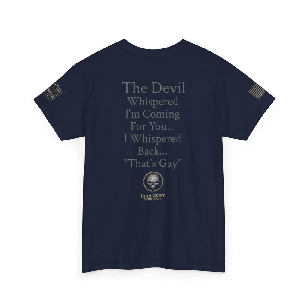 The Devil Whispered T-Shirt — Tactical Skull Target Logo Tee