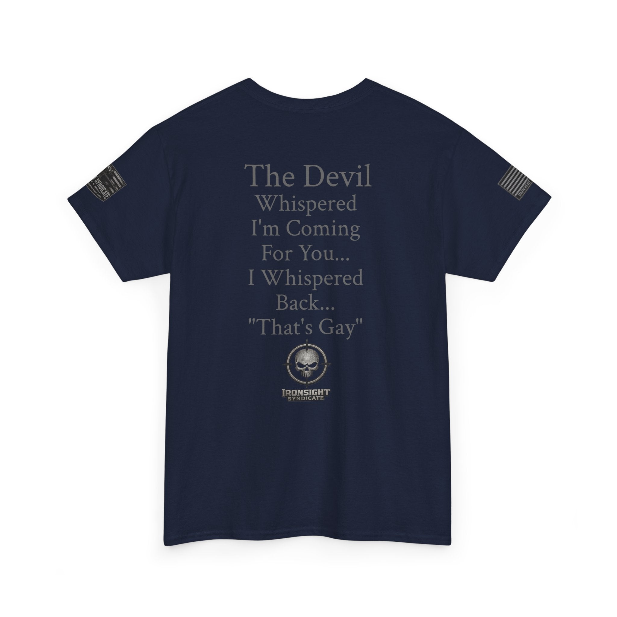 The Devil Whispered T-Shirt — Tactical Skull Target Logo Tee