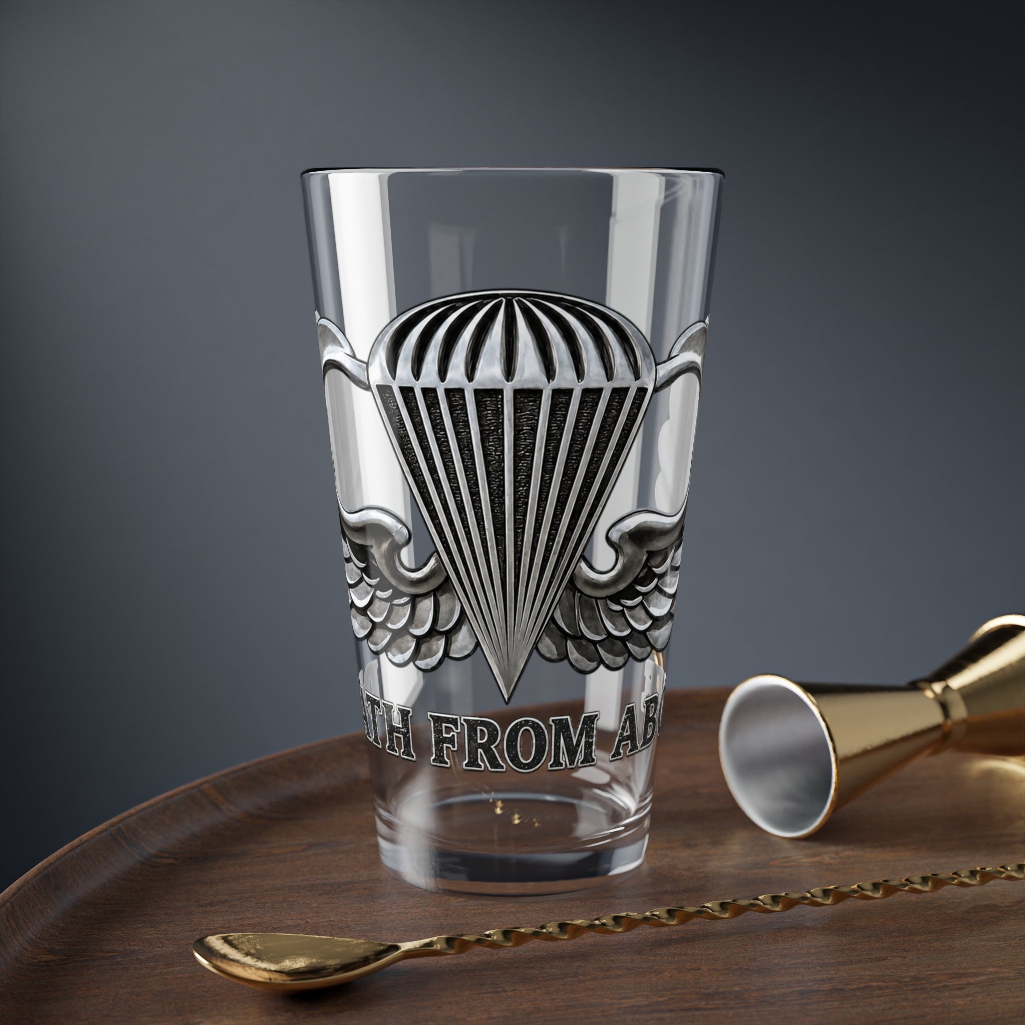 Paratrooper Wings -Airborne- Death From Above -16oz Beer Pint