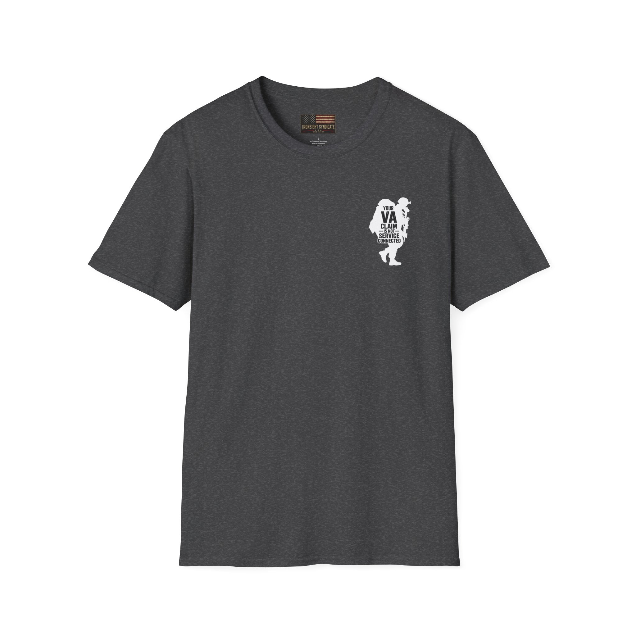 DD-214 service connected T-Shirt (White Graphic)