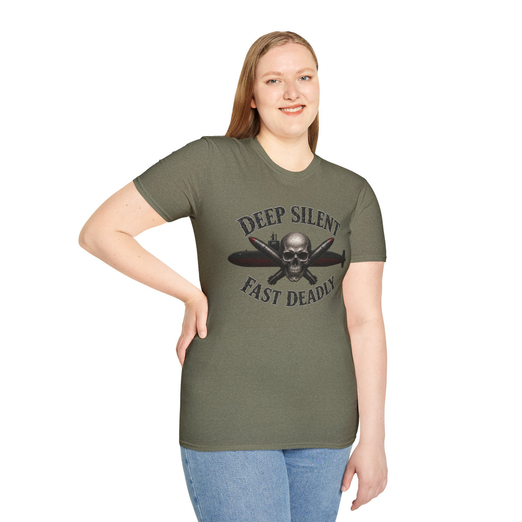 Deep, Silent, Fast Deadly US Navy Submariner Graphic Front T-Shirt