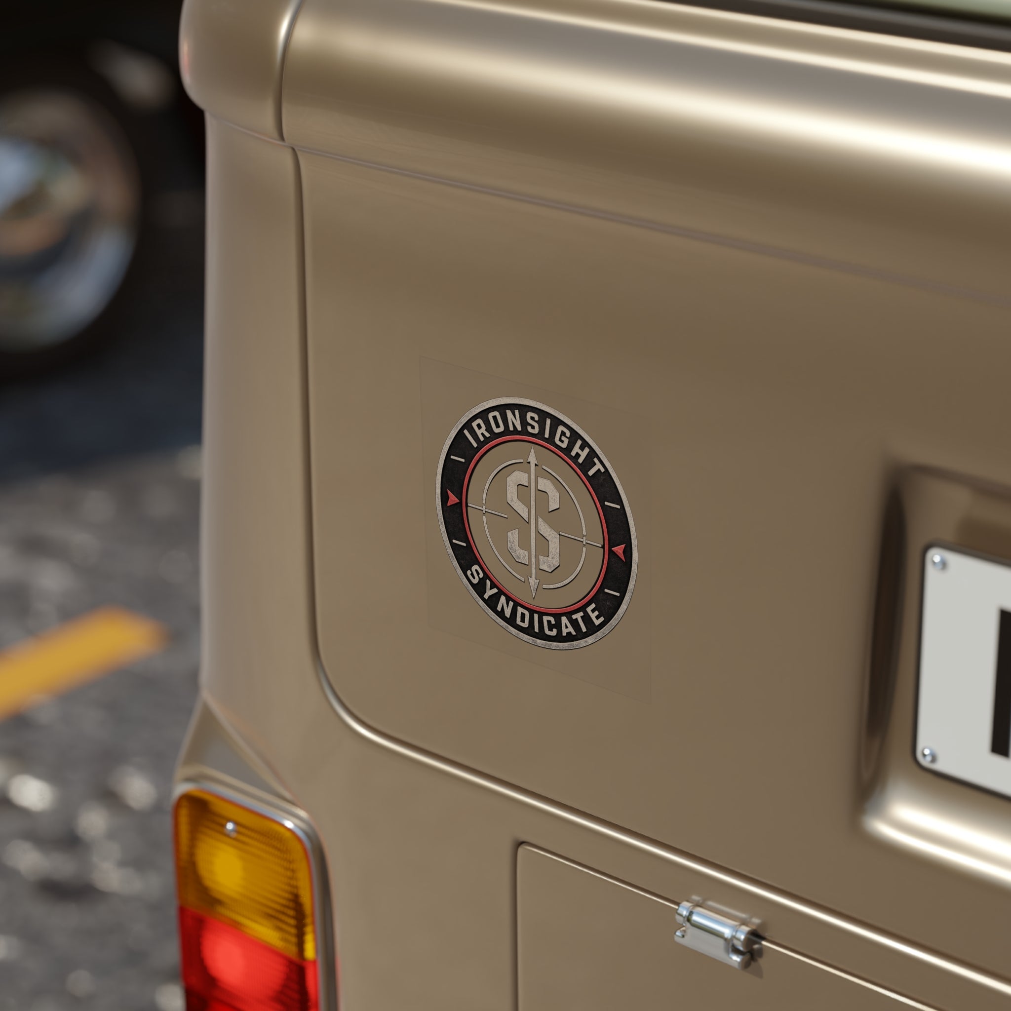 Ironsight Syndicate Outdoor Sticker — Waterproof Transparent Square Decal