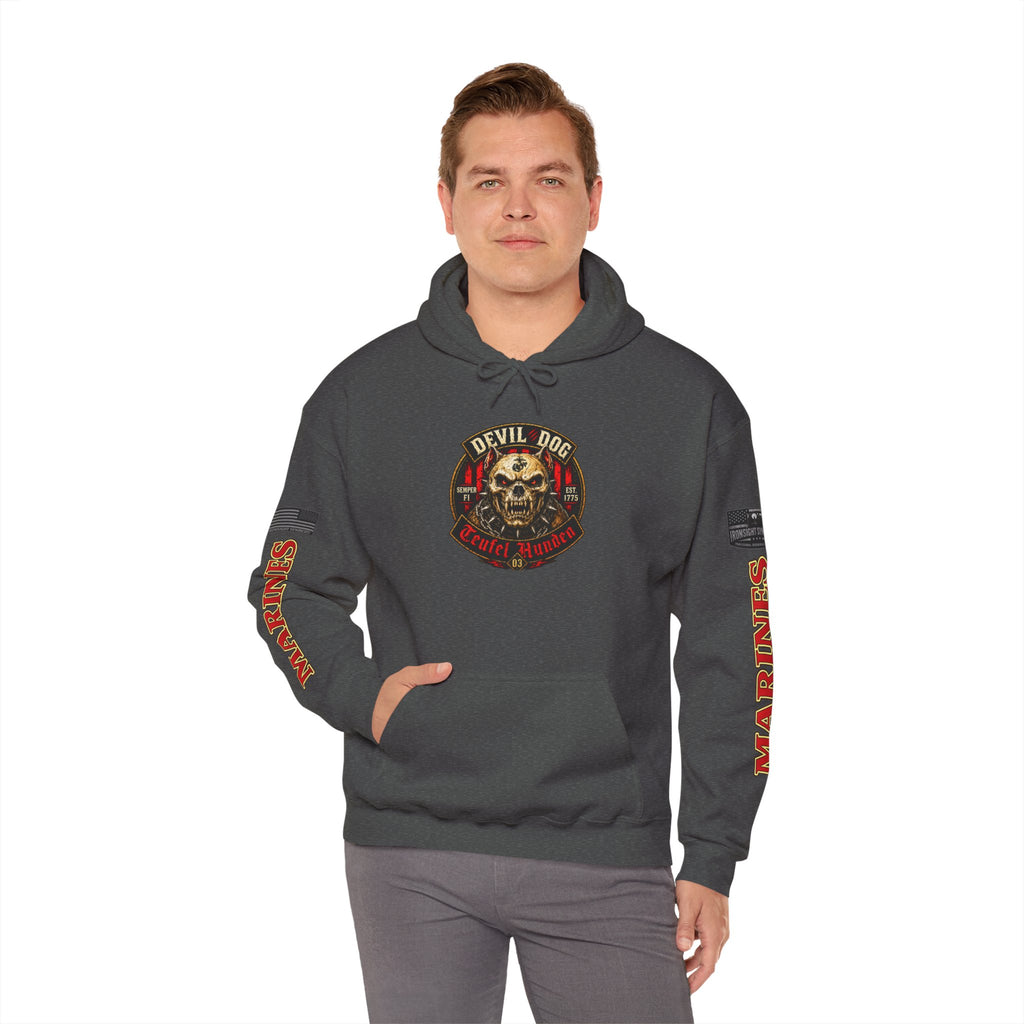 Devil Dog, Teufel Hunden Marine Corps Hooded Sweatshirt