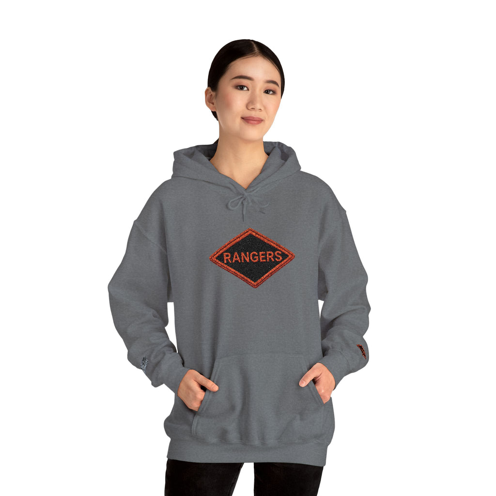 Vintage Army Ranger Embroidered Hooded Sweatshirt