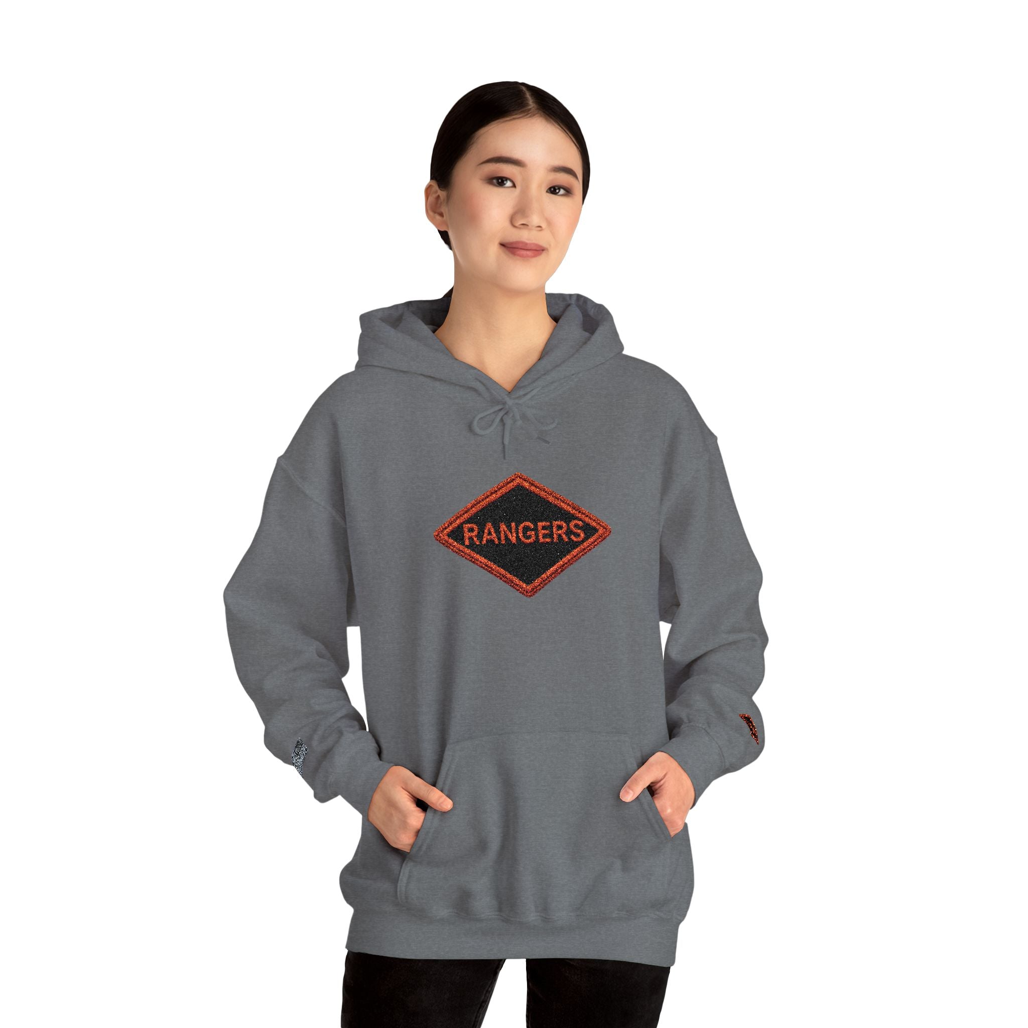 Vintage Army Ranger Embroidered Hooded Sweatshirt