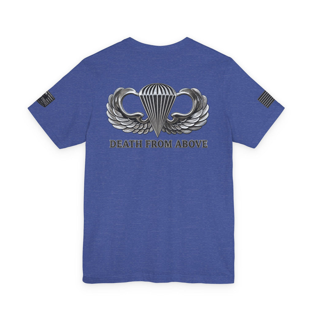 Airborne, Death From Above T - US Army Airborne Wings Veteran T-Shirt | Ironsight Syndicate