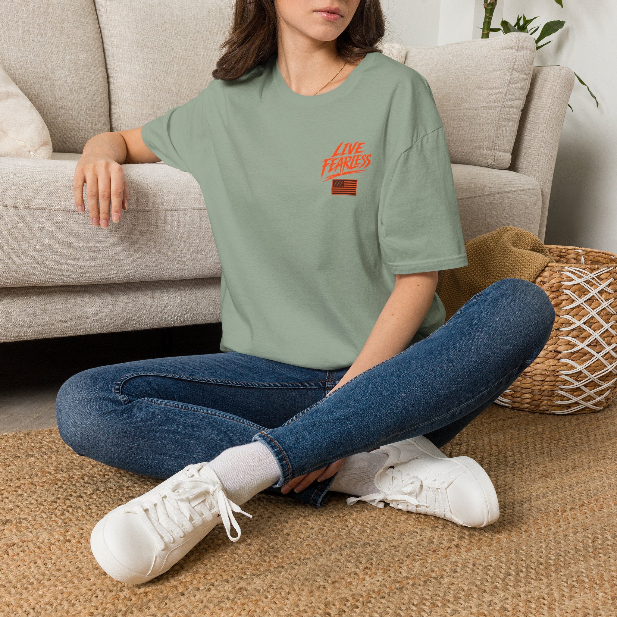 Live Fearless Ancient Warrior Skull T-Shirt - Sage / S | Ironsight Syndicate
