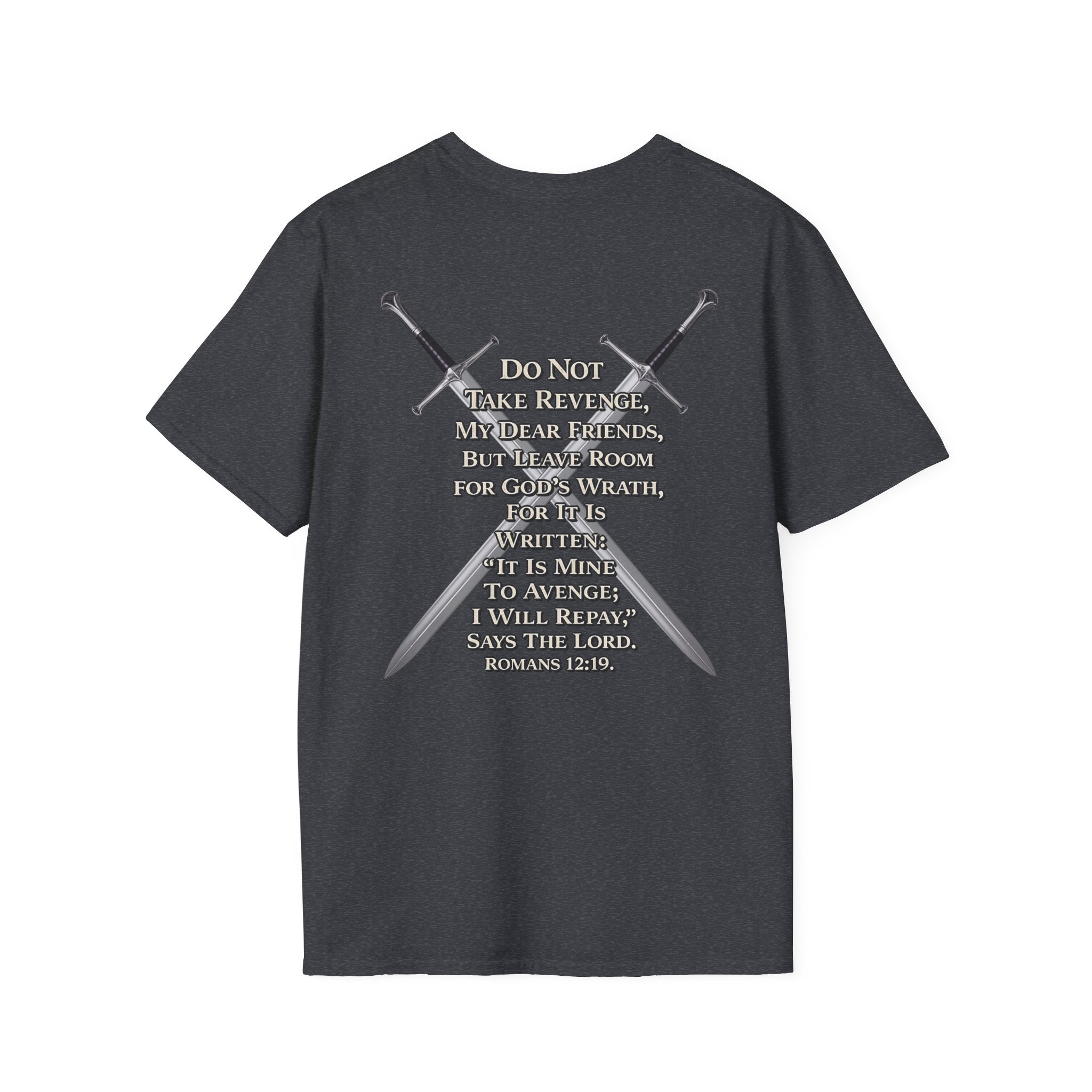 I am Wrath, Romans 12:19 Inspired T-shirt - Dark Heather Grey | Ironsight Syndicate