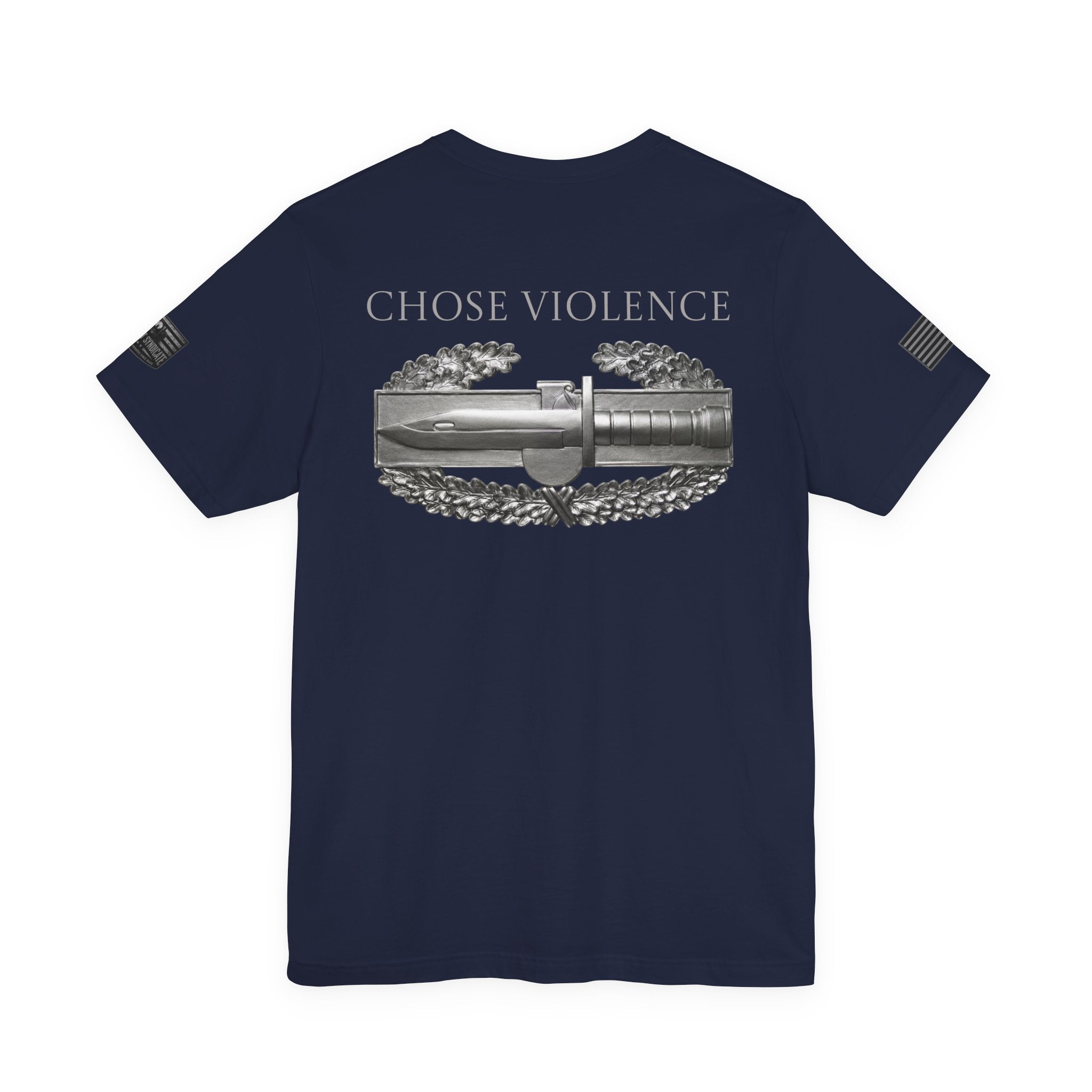 Combat Action Badge Choose Violence T-Shirt - S / Navy | Ironsight Syndicate